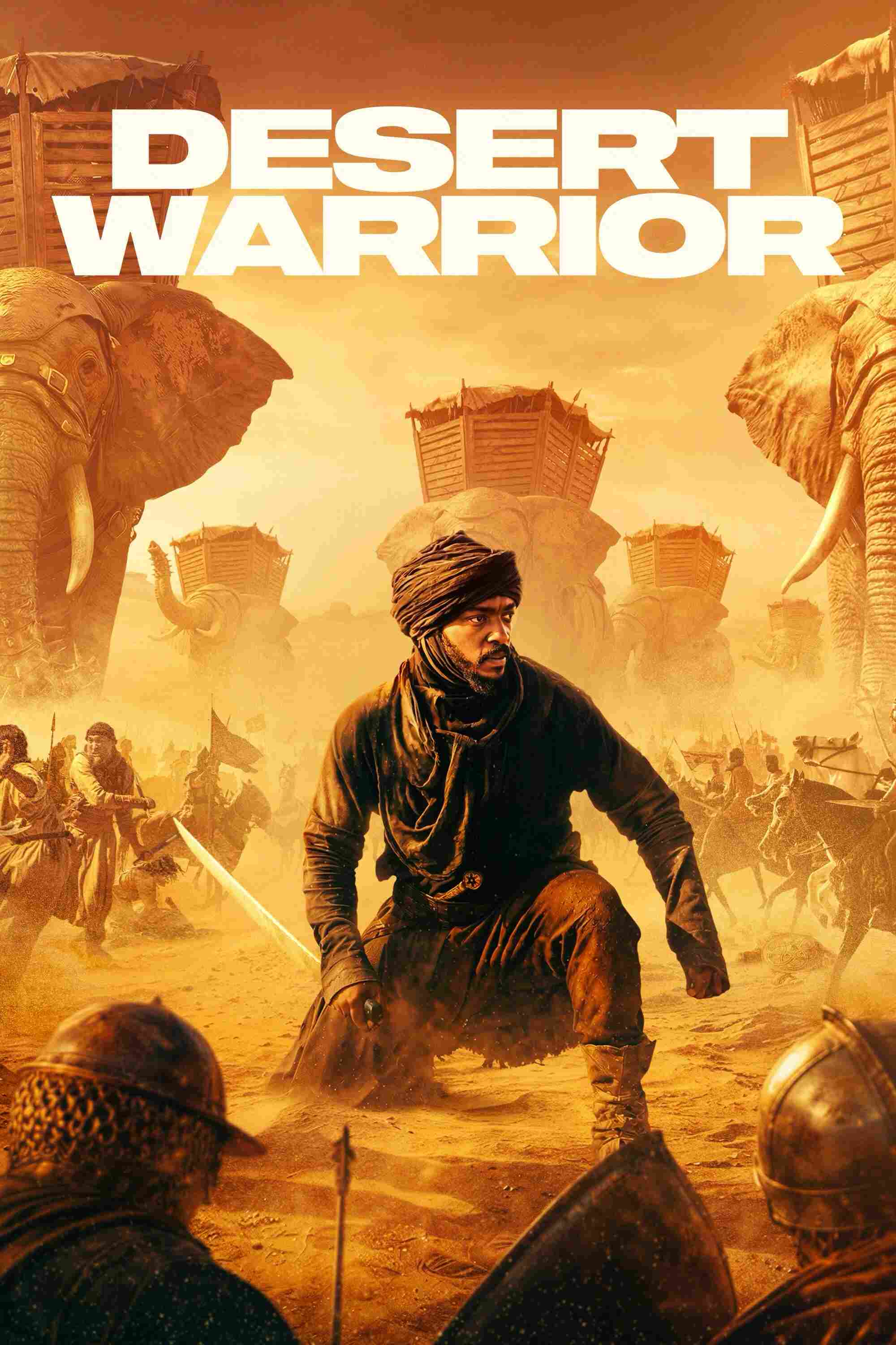 Poster chính thức của phim Phim Lịch Sử, Phim Chiến Tranh "Desert Warrior" (Desert Warrior - 2026), với sự tham gia của diễn viên Anthony Mackie và Aiysha Hart.