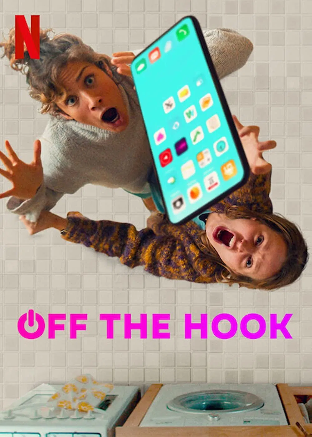 Poster chính thức của phim Phim Hài "Detox" (Off the Hook - 2022), với sự tham gia của diễn viên Tiphaine Daviot và Manon Azem.