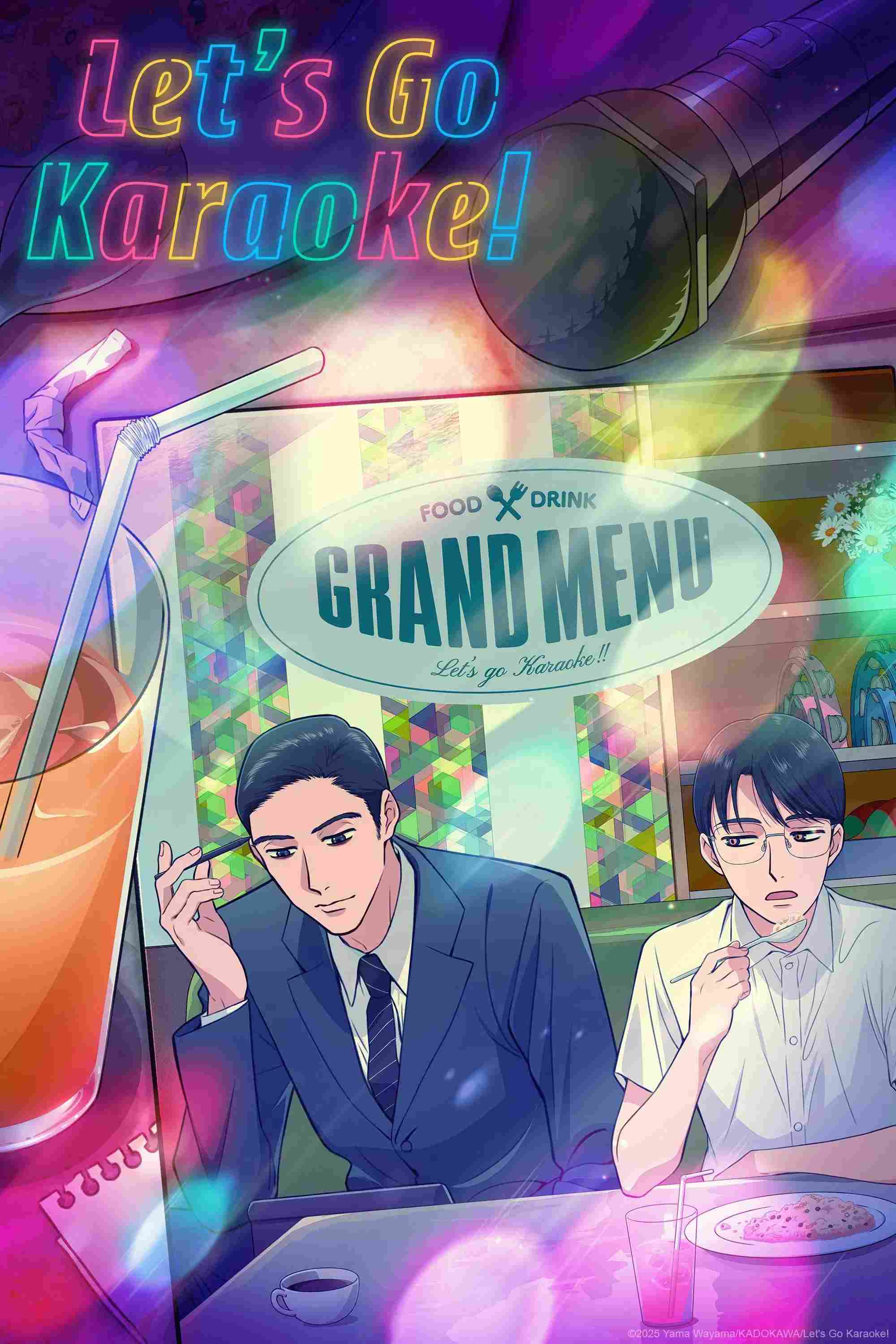 Poster chính thức của phim Phim Tâm Lý, Phim Hoạt Hình "Đi Hát Karaoke Đi!" (Let's Go Karaoke! - 2025), với sự tham gia của diễn viên Shun Horie và Daisuke Ono.