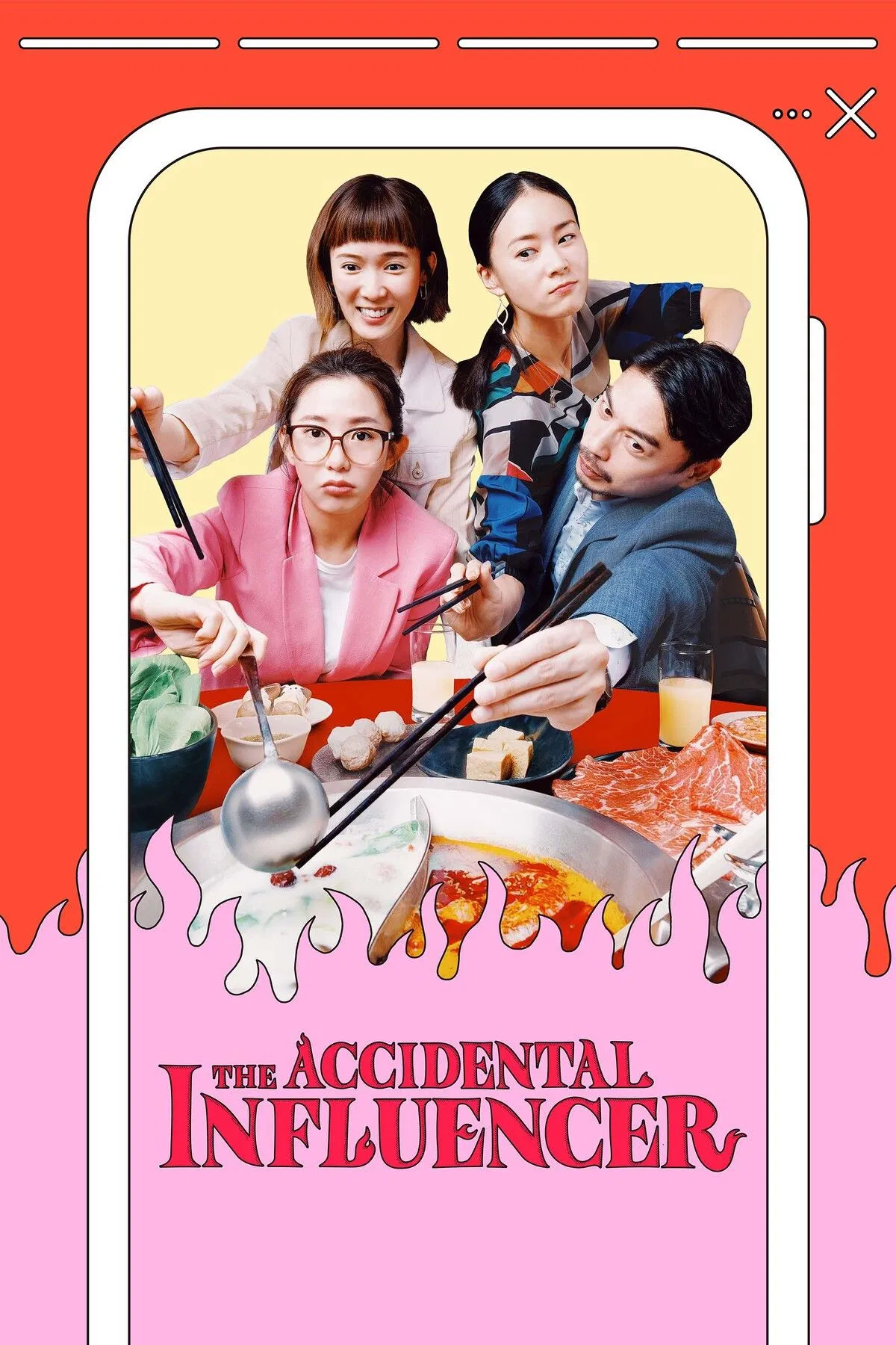 Poster chính thức của phim Phim Hài, Phim Tâm Lý "Địa Ngục Của Hà Bách Nhuế" (The Accidental Influencer - 2024), với sự tham gia của diễn viên Shu-yao Kuo và Jack Yao.