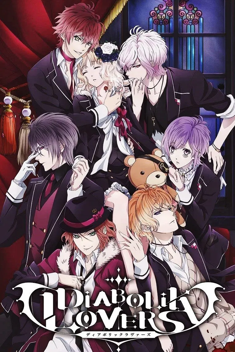 Poster chính thức của phim Phim Hoạt Hình, Phim Tâm Lý "DIABOLIK LOVERS" (Diabolik Lovers - 2013), với sự tham gia của diễn viên Rie Suegara và Hiroko Ushida.