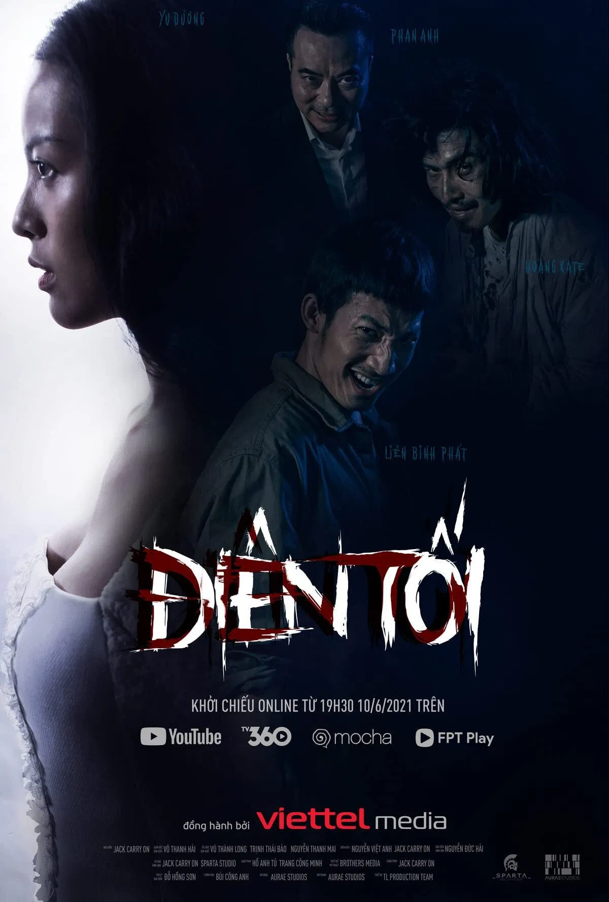 Poster chính thức của phim "Điên Tối" (Dien Toi - 2021), với sự tham gia của diễn viên Liên Bỉnh Phát và Yu Dương.