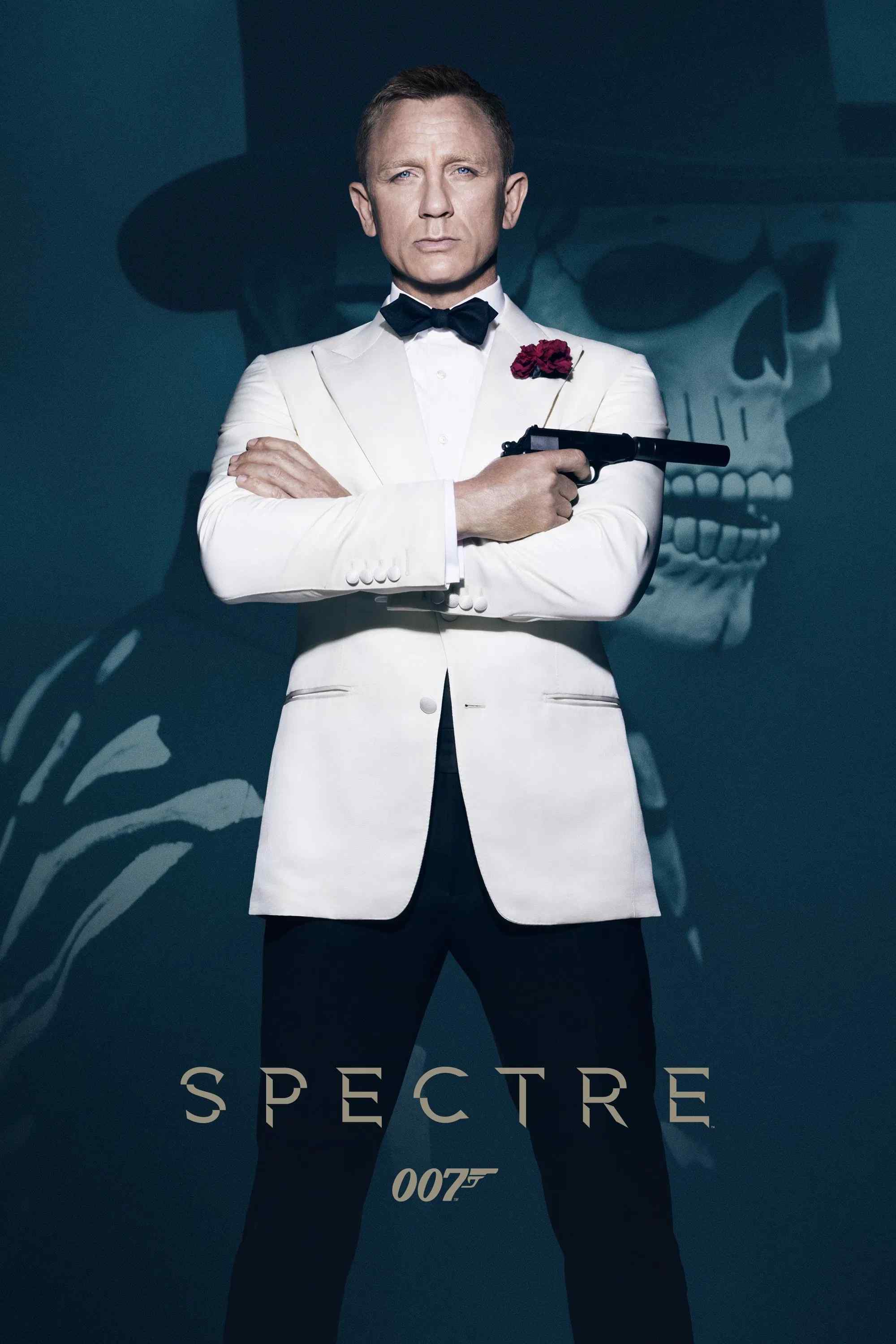 Poster chính thức của phim Phim Hành Động, Phim Phiêu Lưu "Điệp Viên 007: Bóng Ma" (Spectre - 2015), với sự tham gia của diễn viên Daniel Craig và Christoph Waltz.