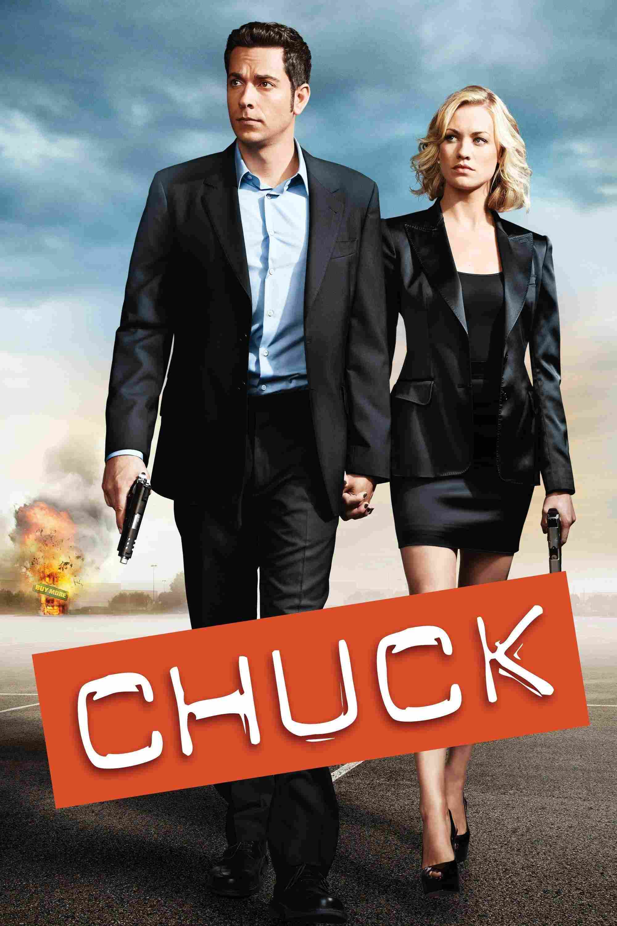 Poster chính thức của phim Phim Hành Động & Phiêu Lưu, Phim Hài "Điệp Viên Chuck (Phần 5)" (Chuck - 2007), với sự tham gia của diễn viên Zachary Levi và Yvonne Strahovski.