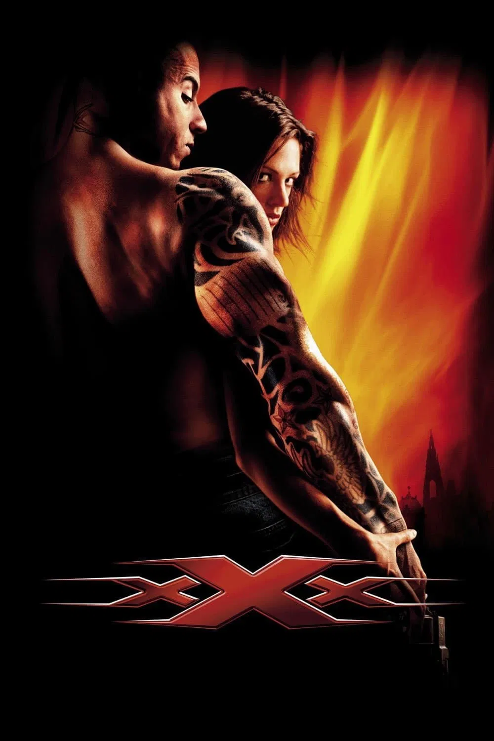 Poster chính thức của phim Phim Hành Động, Phim Phiêu Lưu "Điệp Viên xXx" (xXx - 2002), với sự tham gia của diễn viên Vin Diesel và Asia Argento.