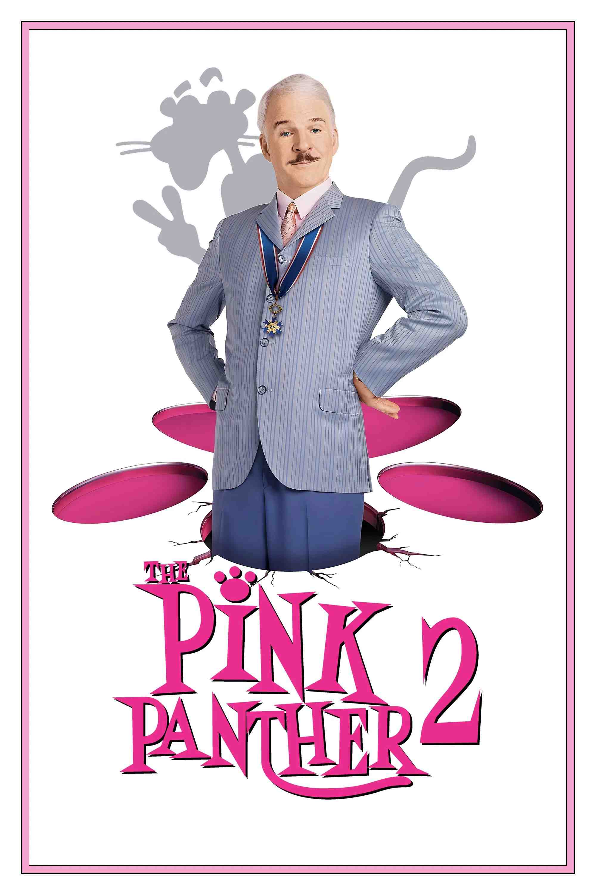 Poster chính thức của phim Phim Hài, Phim Bí Ẩn "Điệp Vụ Báo Hồng 2" (The Pink Panther 2 - 2009), với sự tham gia của diễn viên Steve Martin và Jean Reno.