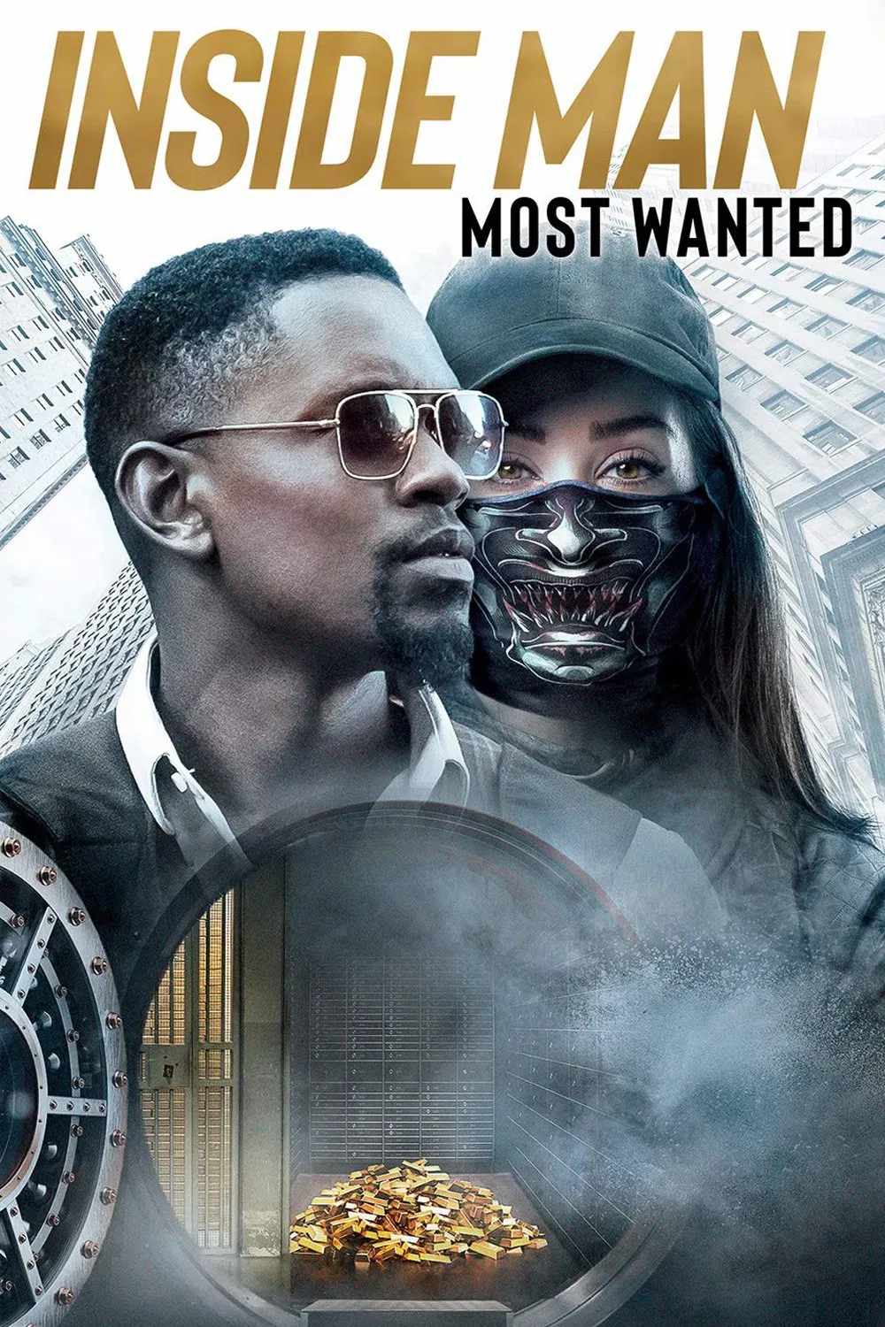 Poster chính thức của phim Phim Hành Động, Phim Hình Sự "Điệp Vụ Kép: Truy Nã Tới Cùng" (Inside Man: Most Wanted - 2019), với sự tham gia của diễn viên Aml Ameen và Rhea Seehorn.