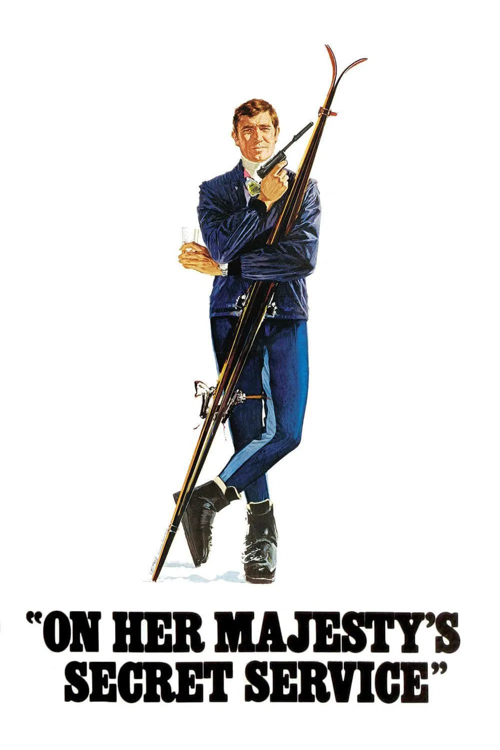 Poster chính thức của phim Phim Phiêu Lưu, Phim Hành Động "Điệp Vụ Nữ Hoàng" (On Her Majesty's Secret Service - 1969), với sự tham gia của diễn viên George Lazenby và Diana Rigg.