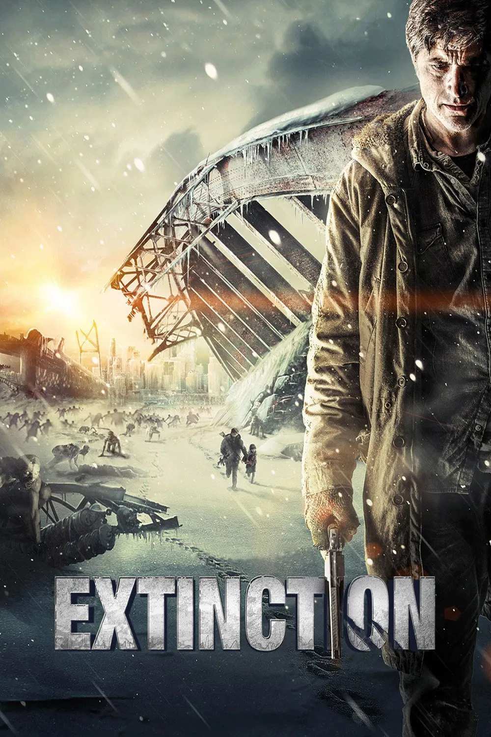Poster chính thức của phim Phim Hành Động, Phim Phiêu Lưu "Diệt Vong" (Extinction - 2015), với sự tham gia của diễn viên Matthew Fox và Jeffrey Donovan.