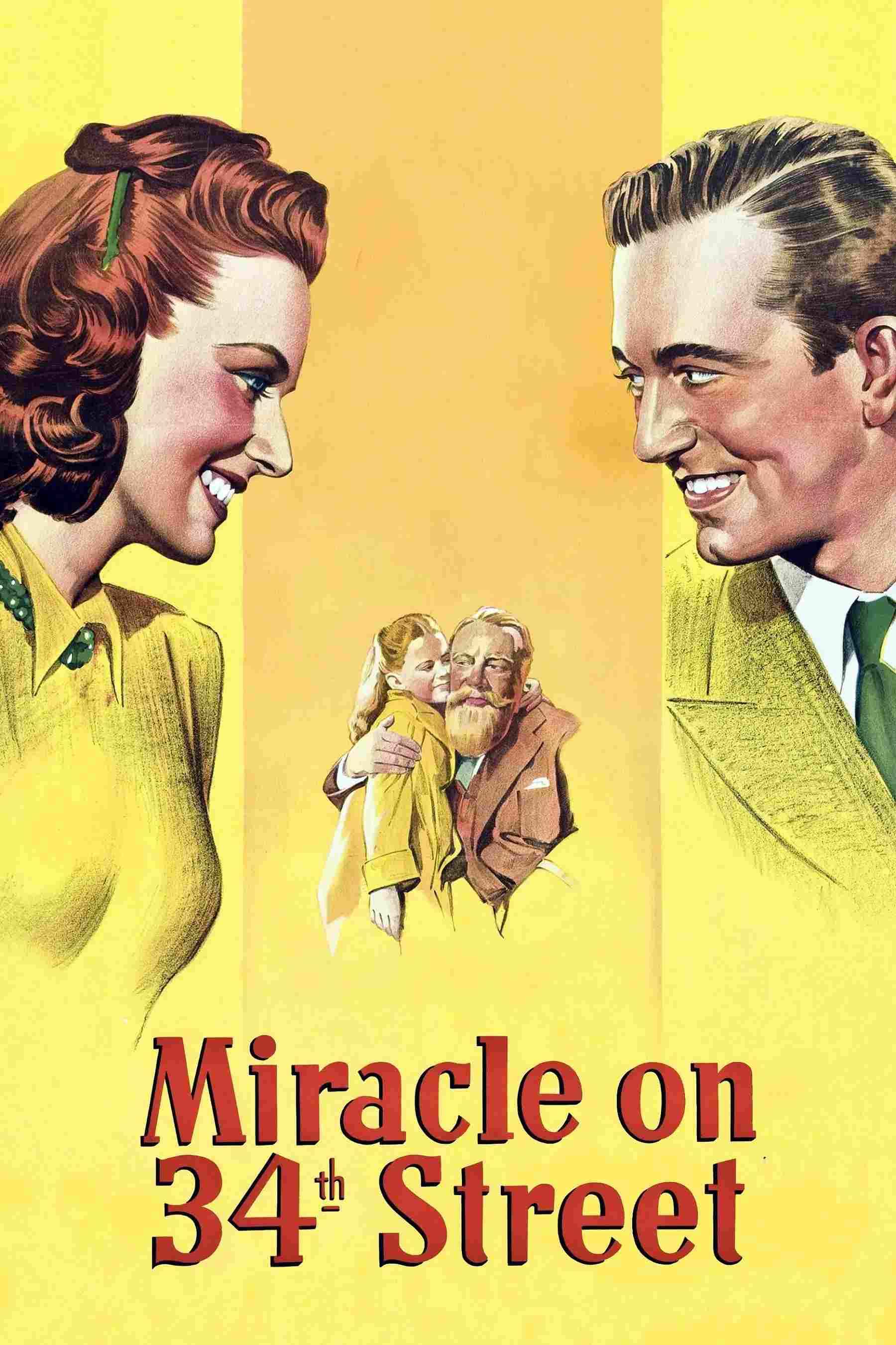 Poster chính thức của phim Phim Hài, Phim Tâm Lý "Điều Kỳ Diệu Trên Phố 34" (Miracle on 34th Street - 1947), với sự tham gia của diễn viên Edmund Gwenn và John Payne.