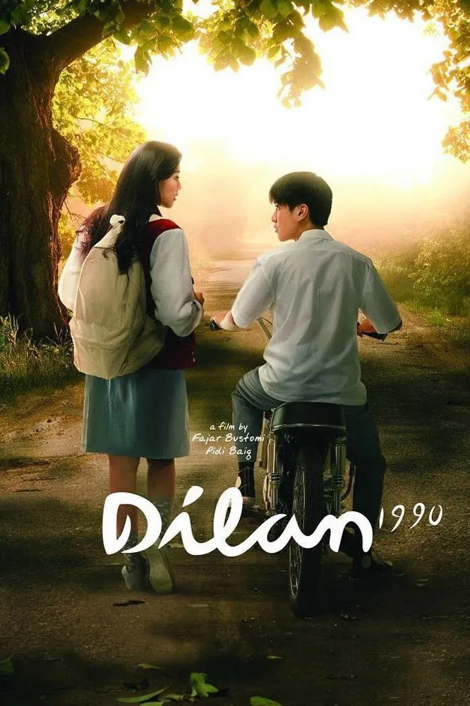 Poster chính thức của phim Phim Tâm Lý, Phim Tình Cảm "Dilan 1990" (Dilan 1990 - 2018), với sự tham gia của diễn viên Iqbaal Ramadhan và Vanesha Prescilla.