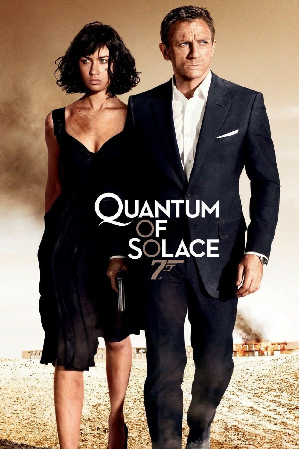 Poster chính thức của phim Phim Phiêu Lưu, Phim Hành Động "Định Mức Khuây Khỏa" (Quantum of Solace - 2008), với sự tham gia của diễn viên Daniel Craig và Olga Kurylenko.