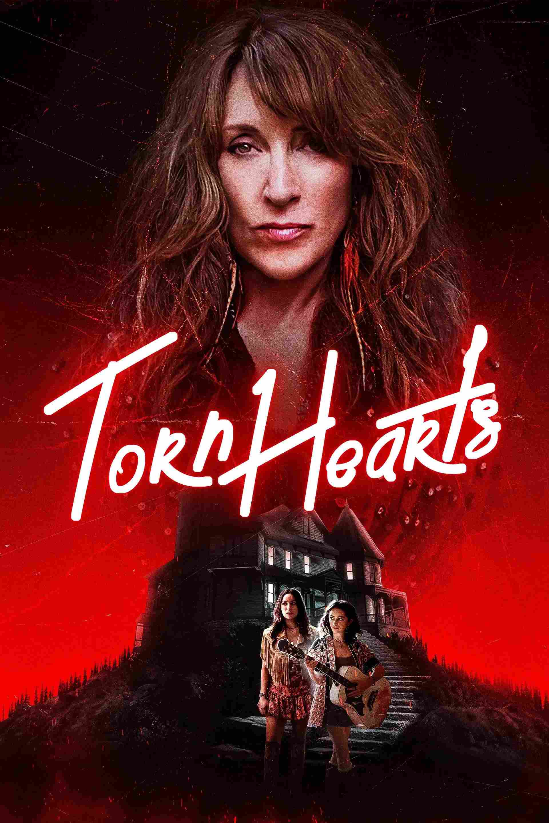 Poster chính thức của phim Phim Kinh Dị, Phim Giật Gân "Dinh Thự Thần Tượng" (Torn Hearts - 2022), với sự tham gia của diễn viên Katey Sagal và Abby Quinn.