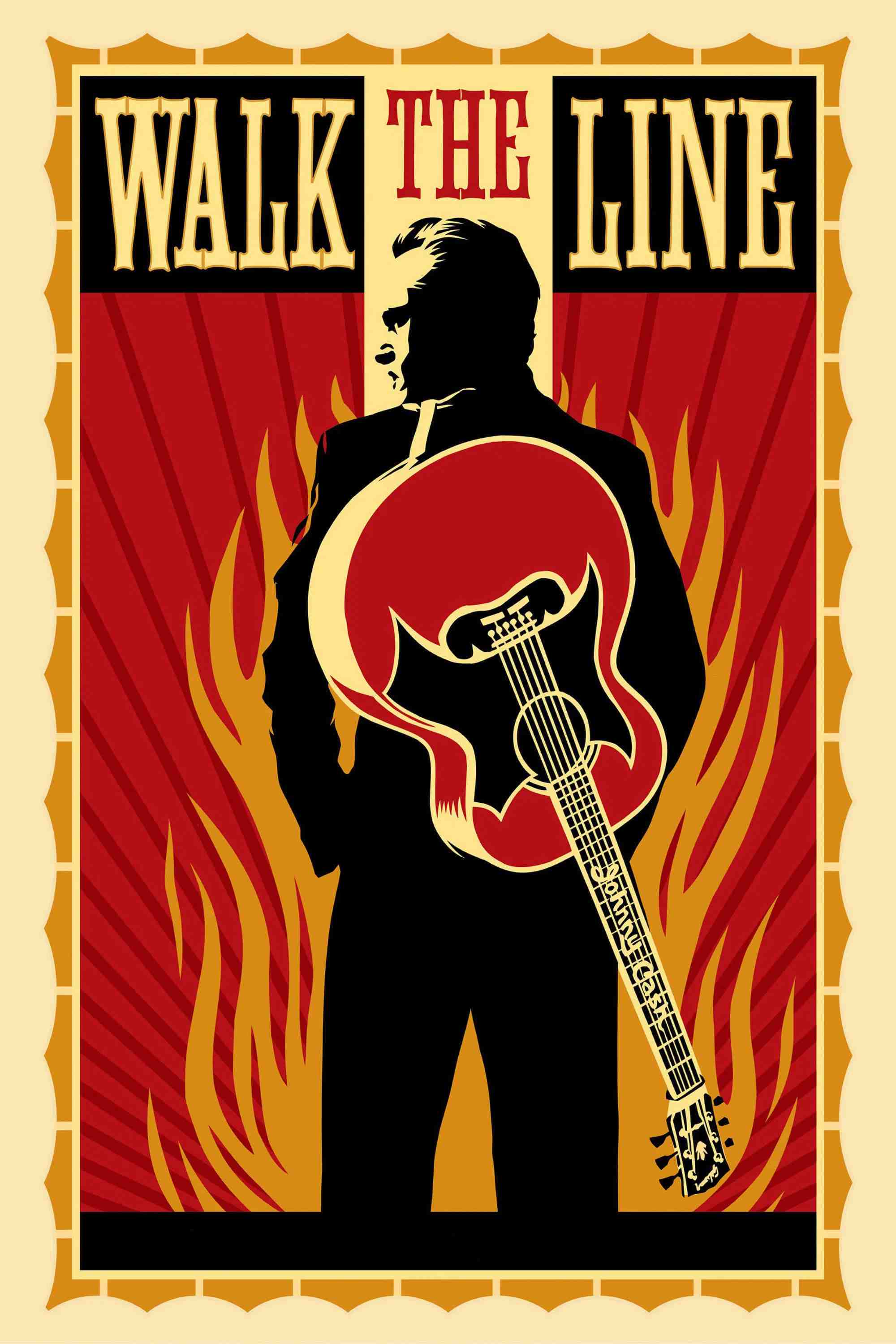Poster chính thức của phim Phim Tâm Lý, Phim Ca Nhạc "Dọc Đường Gió Bụi" (Walk the Line - 2005), với sự tham gia của diễn viên Joaquin Phoenix và Reese Witherspoon.