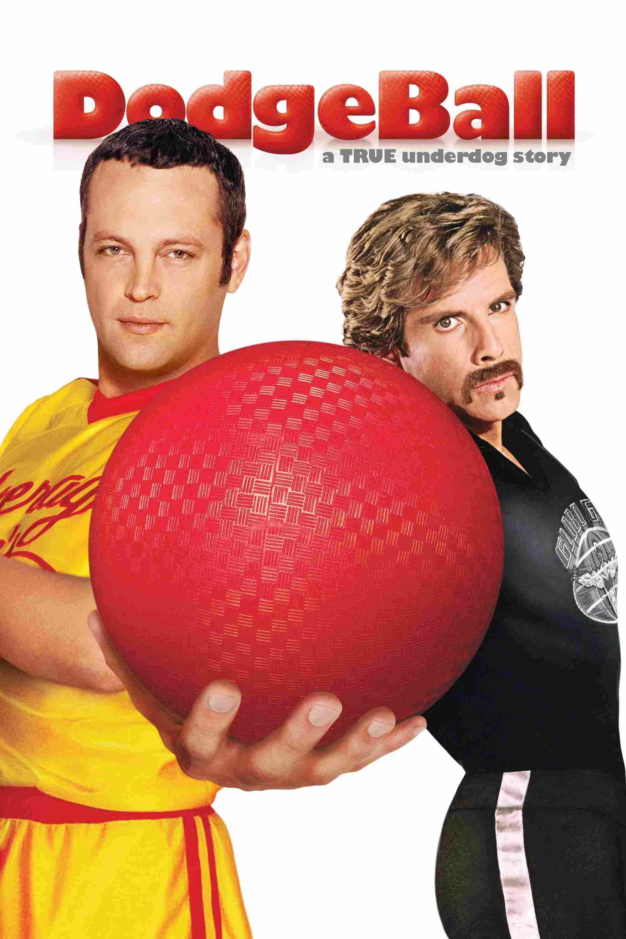 Poster chính thức của phim Phim Hài "Đội Bóng Chọi Kỳ Tài" (DodgeBall: A True Underdog Story - 2004), với sự tham gia của diễn viên Vince Vaughn và Christine Taylor.