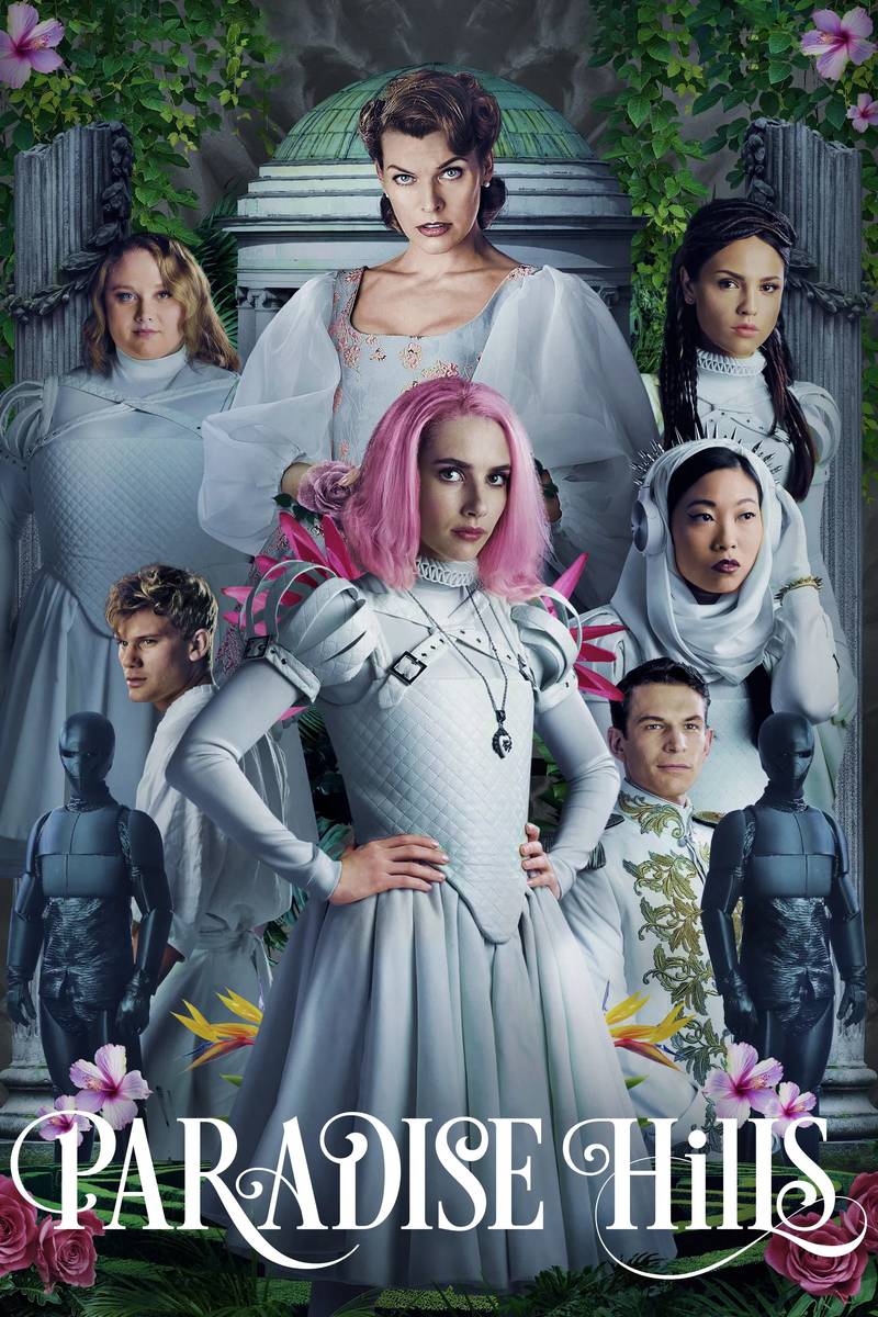 Poster chính thức của phim Phim Giả Tượng, Phim Viễn Tưởng "Đồi Địa Đàng" (Paradise Hills - 2019), với sự tham gia của diễn viên Emma Roberts và Eiza González.