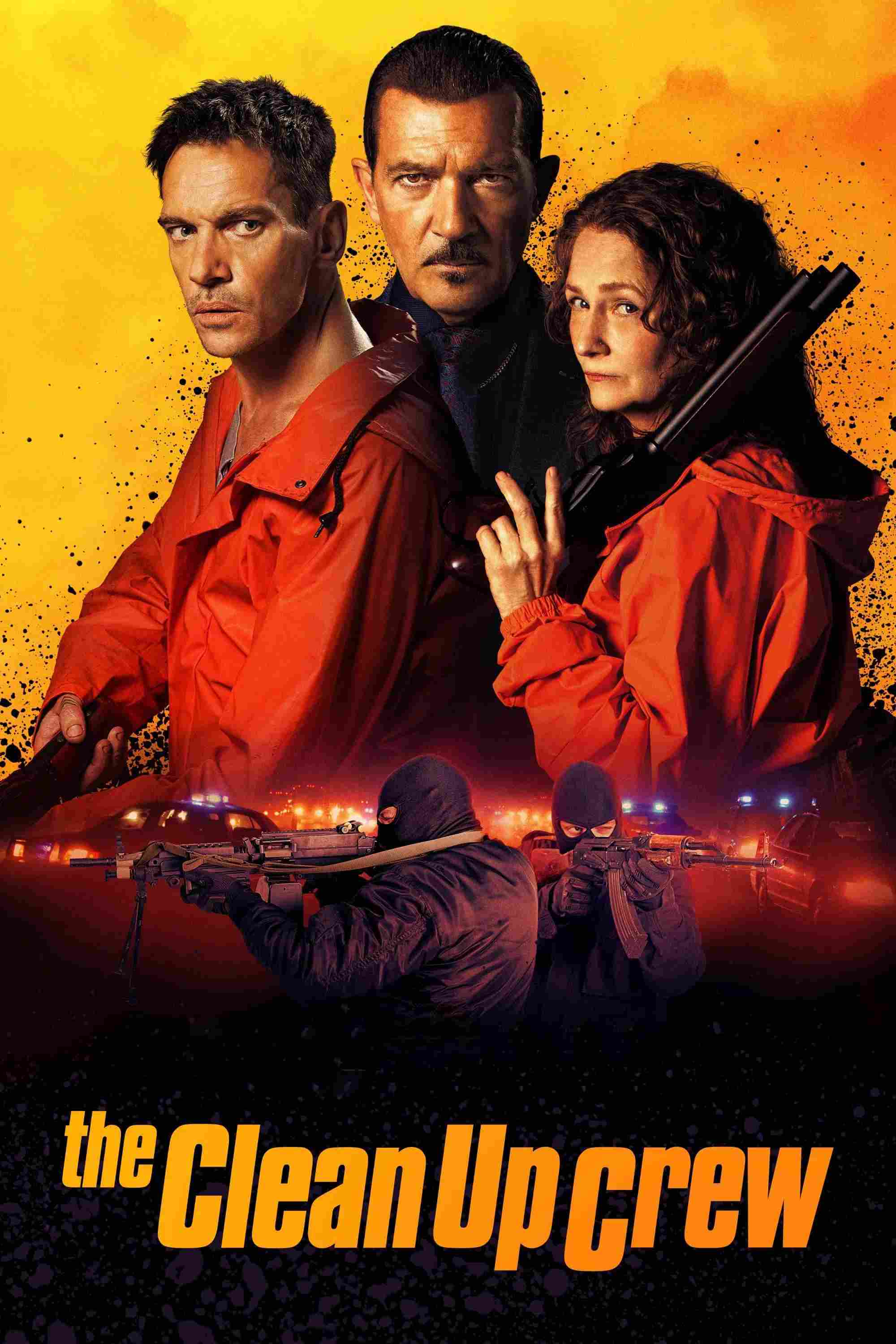 Poster chính thức của phim Phim Hành Động, Phim Hình Sự "Đội Dọn Dẹp" (The Clean Up Crew - 2024), với sự tham gia của diễn viên Jonathan Rhys Meyers và Swen Temmel.