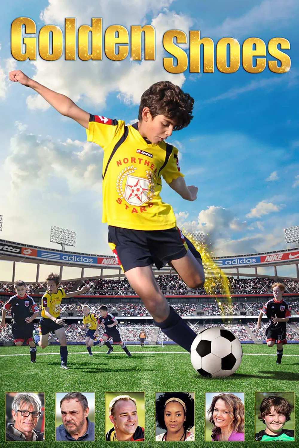 Poster chính thức của phim Phim Gia Đình, Phim Truyền Hình "Đôi giày vàng" (Golden Shoes - 2015), với sự tham gia của diễn viên Eric Roberts và Vivica A. Fox.