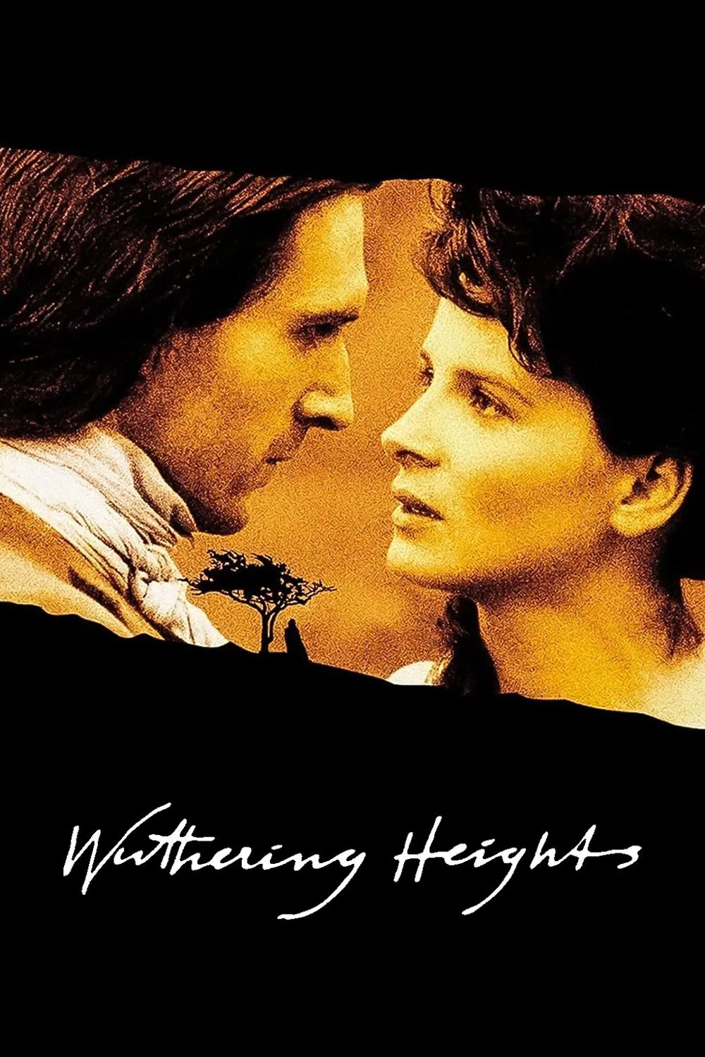 Poster chính thức của phim Phim Tâm Lý, Phim Tình Cảm "Đồi gió hú" (Wuthering Heights - 1992), với sự tham gia của diễn viên Juliette Binoche và Ralph Fiennes.