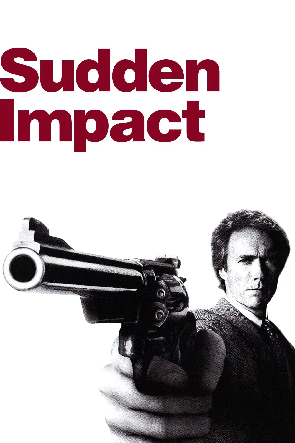 Poster chính thức của phim Phim Giật Gân, Phim Hình Sự "Đối Mặt" (Sudden Impact - 1983), với sự tham gia của diễn viên Clint Eastwood và Sondra Locke.