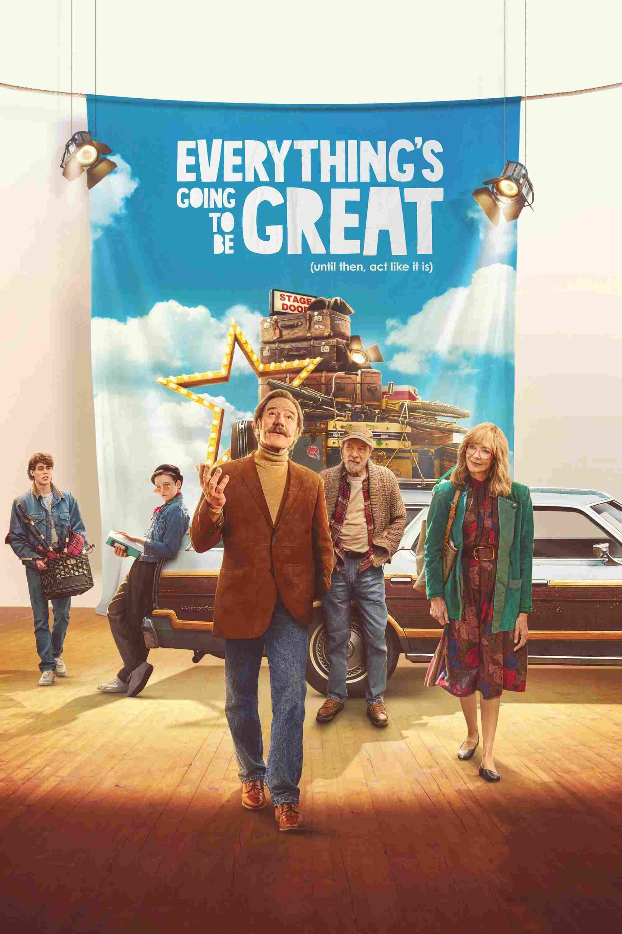 Poster chính thức của phim Phim Hài, Phim Tâm Lý "Đời Sẽ Vẫn Đẹp Tươi" (Everything's Going to Be Great - 2025), với sự tham gia của diễn viên Allison Janney và Bryan Cranston.