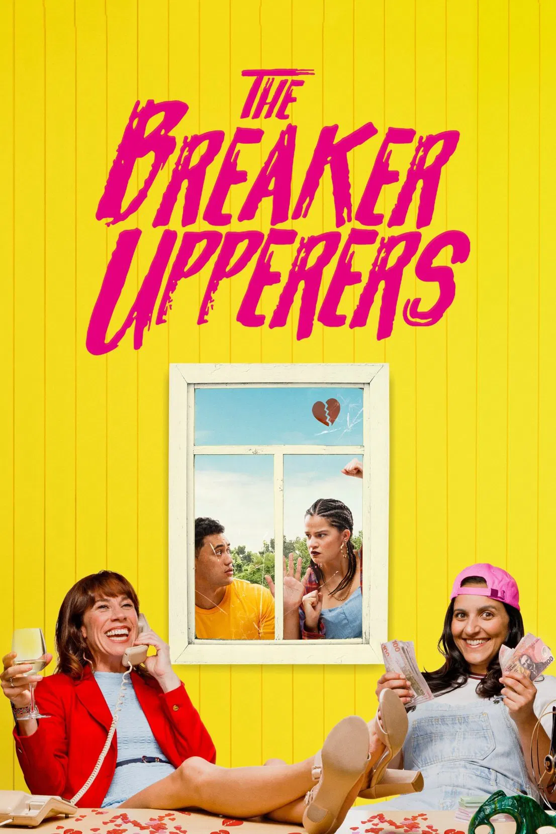 Poster chính thức của phim Phim Hài "Đội Tư Vấn Chia Tay" (The Breaker Upperers - 2018), với sự tham gia của diễn viên Jackie van Beek và Madeleine Sami.