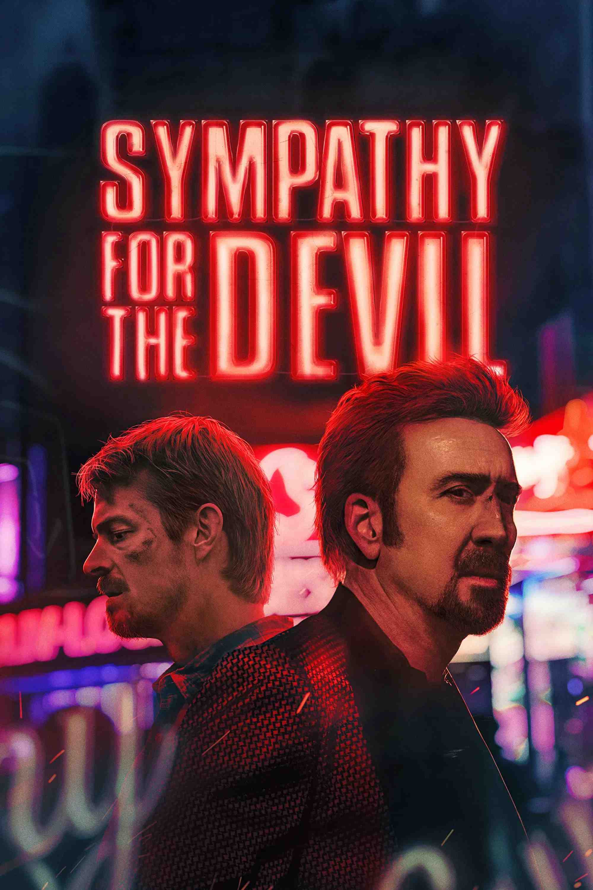 Poster chính thức của phim Phim Giật Gân, Phim Hành Động "Đồng Cảm Với Quỷ" (Sympathy for the Devil - 2023), với sự tham gia của diễn viên Joel Kinnaman và Nicolas Cage.