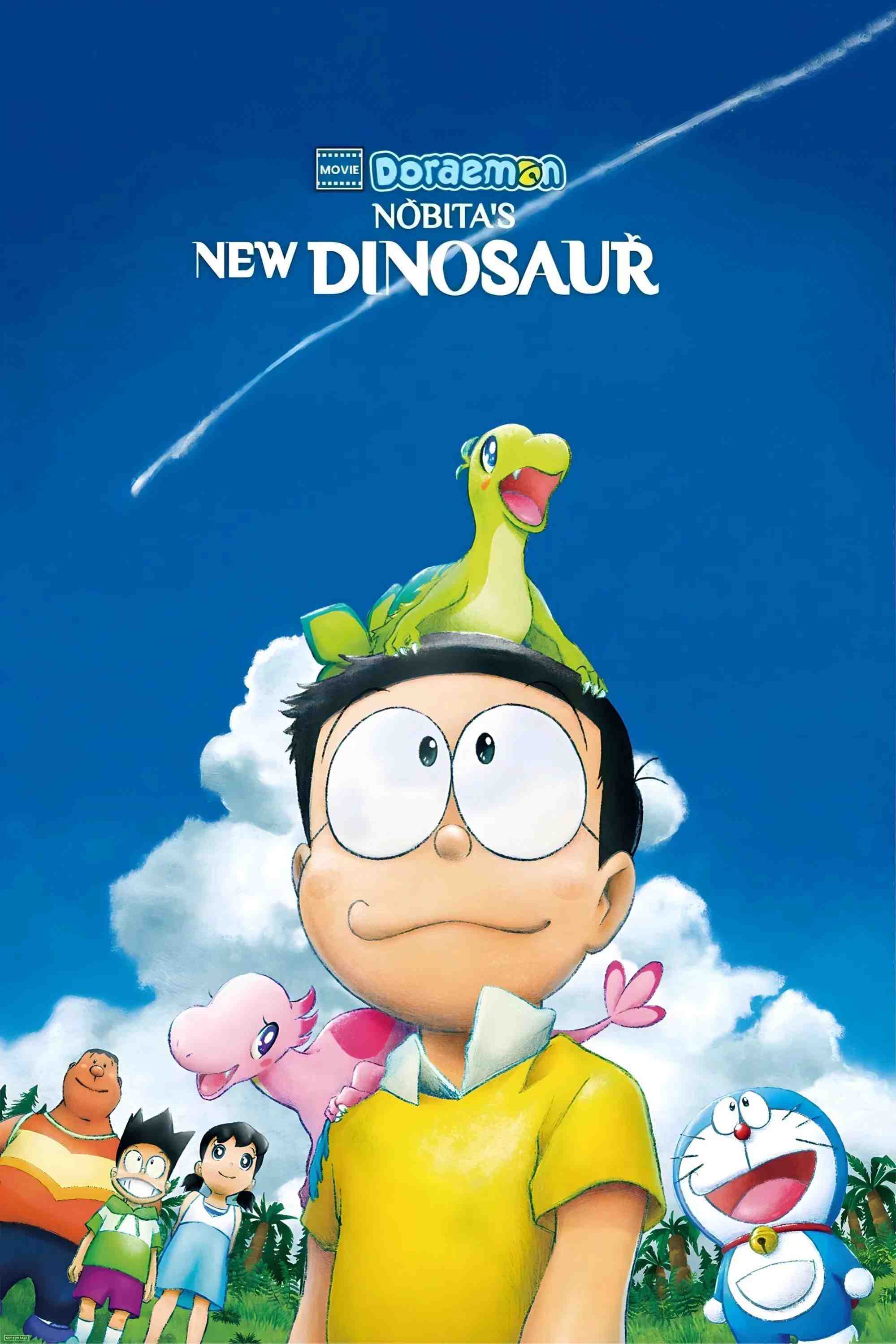 Poster chính thức của phim Phim Hoạt Hình, Phim Phiêu Lưu "Doraemon: Nobita và Những Bạn Khủng Long Mới" (Doraemon: Nobita's New Dinosaur - 2020), với sự tham gia của diễn viên Wasabi Mizuta và Megumi Oohara.