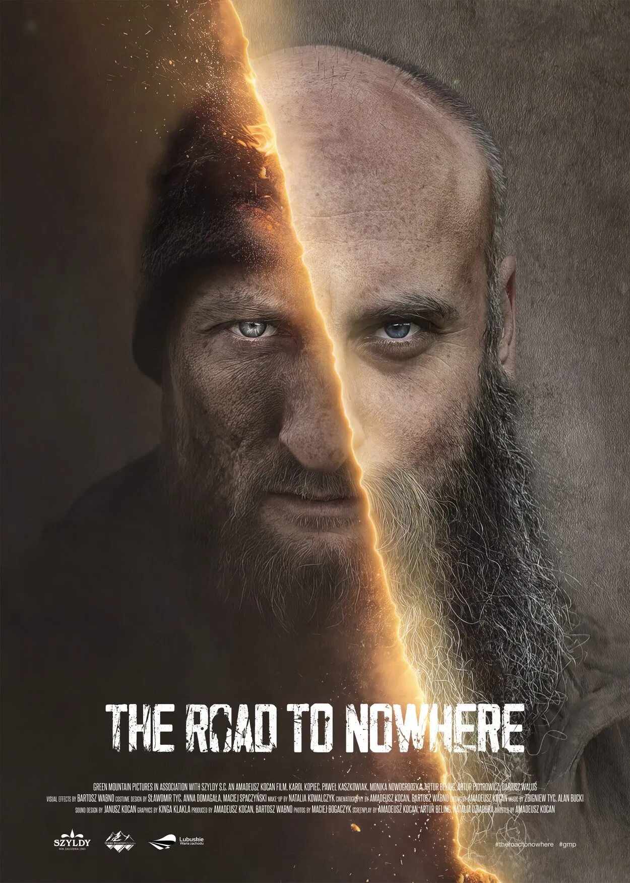 Poster chính thức của phim Phim Hành Động, Phim Tâm Lý "Droga donikąd" (The Road to Nowhere - 2024), với sự tham gia của diễn viên Karol Kopiec và Paweł Kaszkowiak.