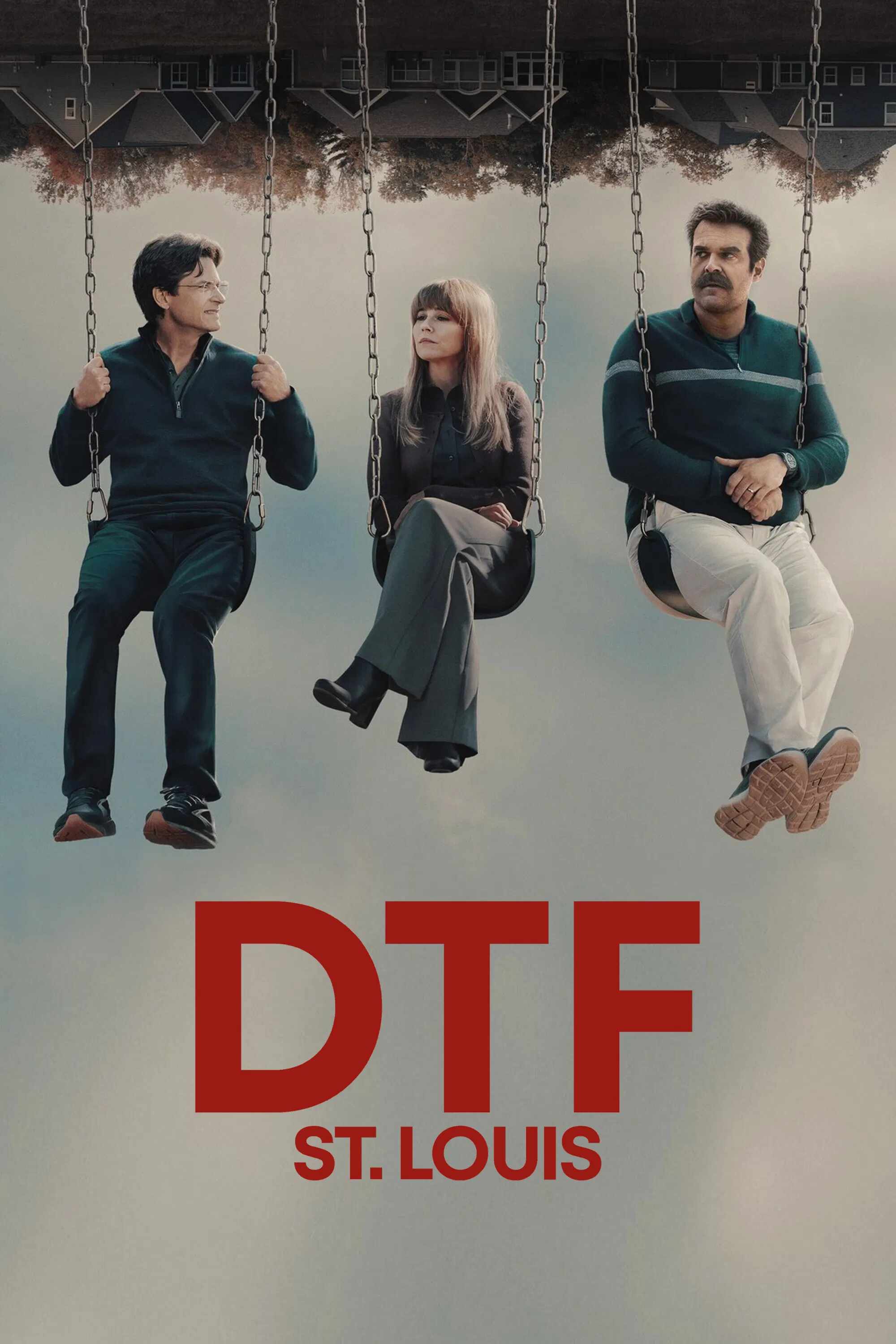 Poster chính thức của phim Phim Hình Sự, Phim Tâm Lý "DTF St. Louis" (DTF St. Louis - 2026), với sự tham gia của diễn viên Jason Bateman và David Harbour.