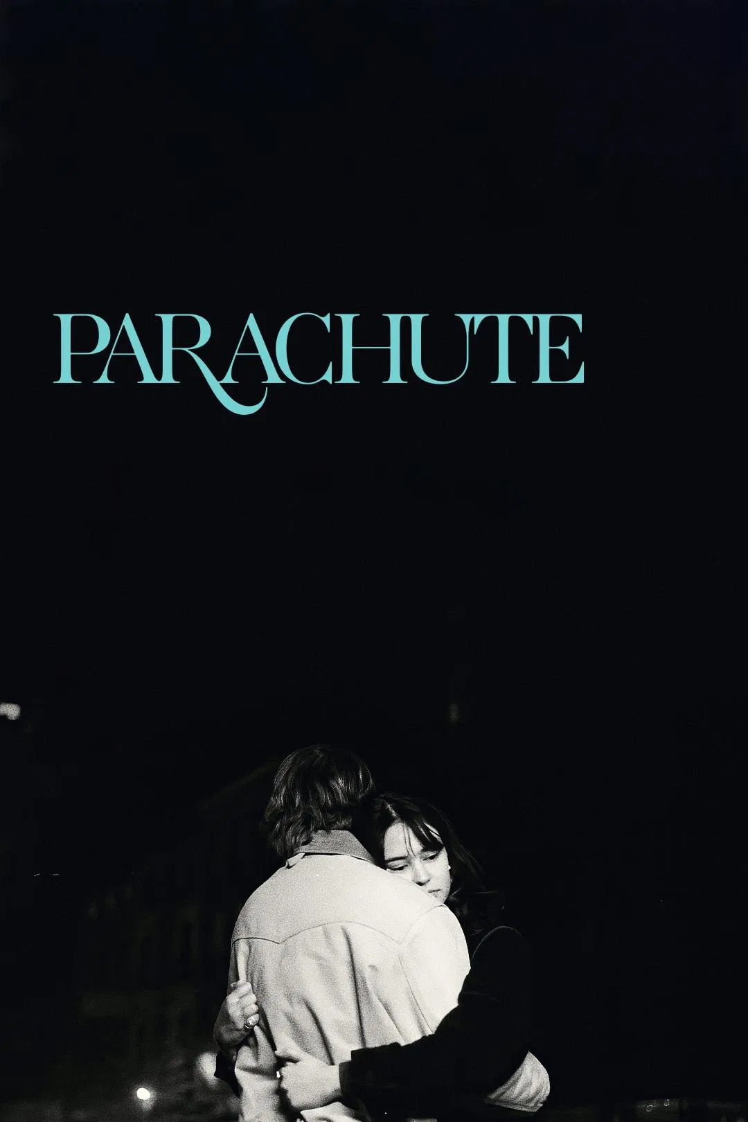 Poster chính thức của phim Phim Tâm Lý, Phim Tình Cảm "Dù hạ cánh" (Parachute - 2024), với sự tham gia của diễn viên Courtney Eaton và Thomas Mann.