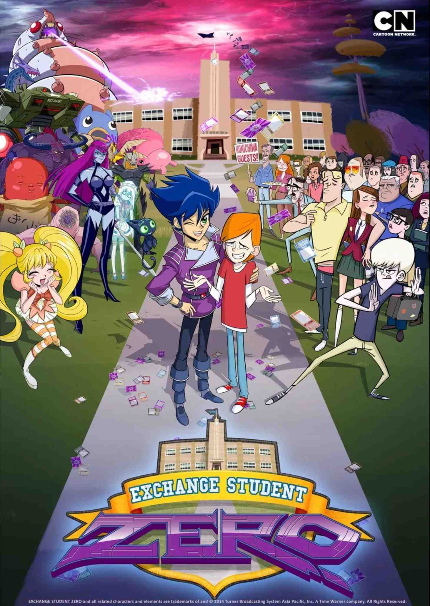 Poster chính thức của phim Phim Hoạt Hình "Du Học Sinh Zero" (Exchange Student Zero - 2015), với sự tham gia của diễn viên Vincent Tong và Lee Tockar.