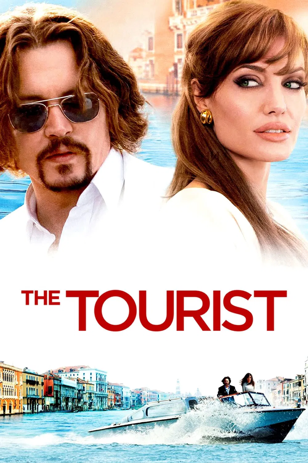 Poster chính thức của phim Phim Hành Động, Phim Giật Gân "Du Khách Bí Ẩn" (The Tourist - 2010), với sự tham gia của diễn viên Johnny Depp và Angelina Jolie.