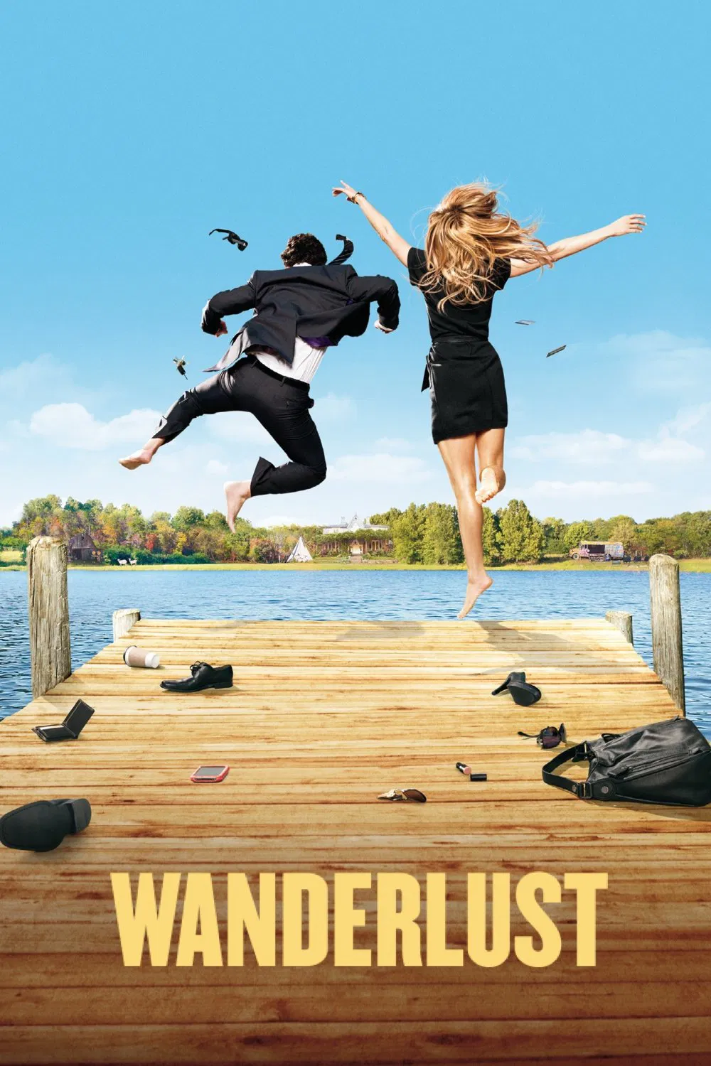 Poster chính thức của phim Phim Hài, Phim Tình Cảm "Du Ngoạn" (Wanderlust - 2012), với sự tham gia của diễn viên Jennifer Aniston và Paul Rudd.