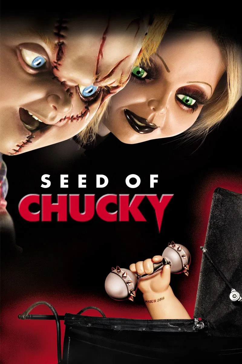 Poster chính thức của phim Phim Kinh Dị, Phim Hài "Đứa con của Chucky" (Seed of Chucky - 2004), với sự tham gia của diễn viên Brad Dourif và Jennifer Tilly.