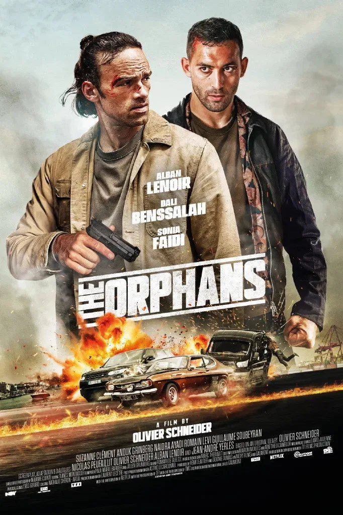 Poster chính thức của phim Phim Hành Động "Đứa Trẻ Mồ Côi" (The Orphans - 2025), với sự tham gia của diễn viên Alban Lenoir và Dali Benssalah.