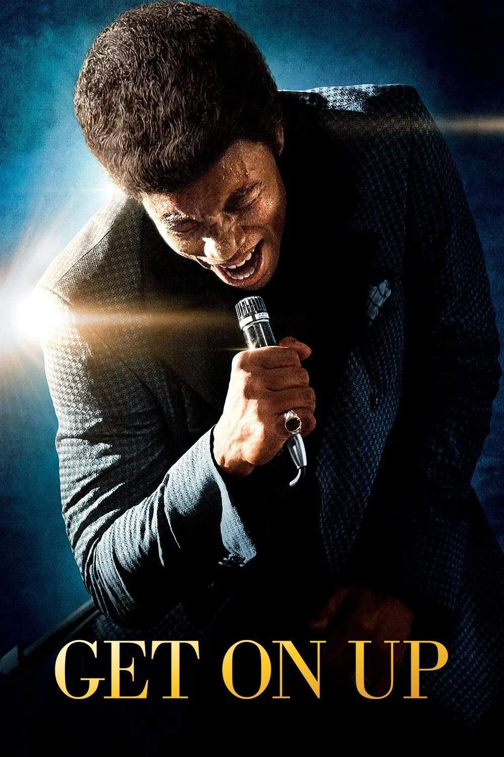 Poster chính thức của phim Phim Tâm Lý, Phim Ca Nhạc "Đứng Dậy Nào" (Get on Up - 2014), với sự tham gia của diễn viên Chadwick Boseman và Nelsan Ellis.