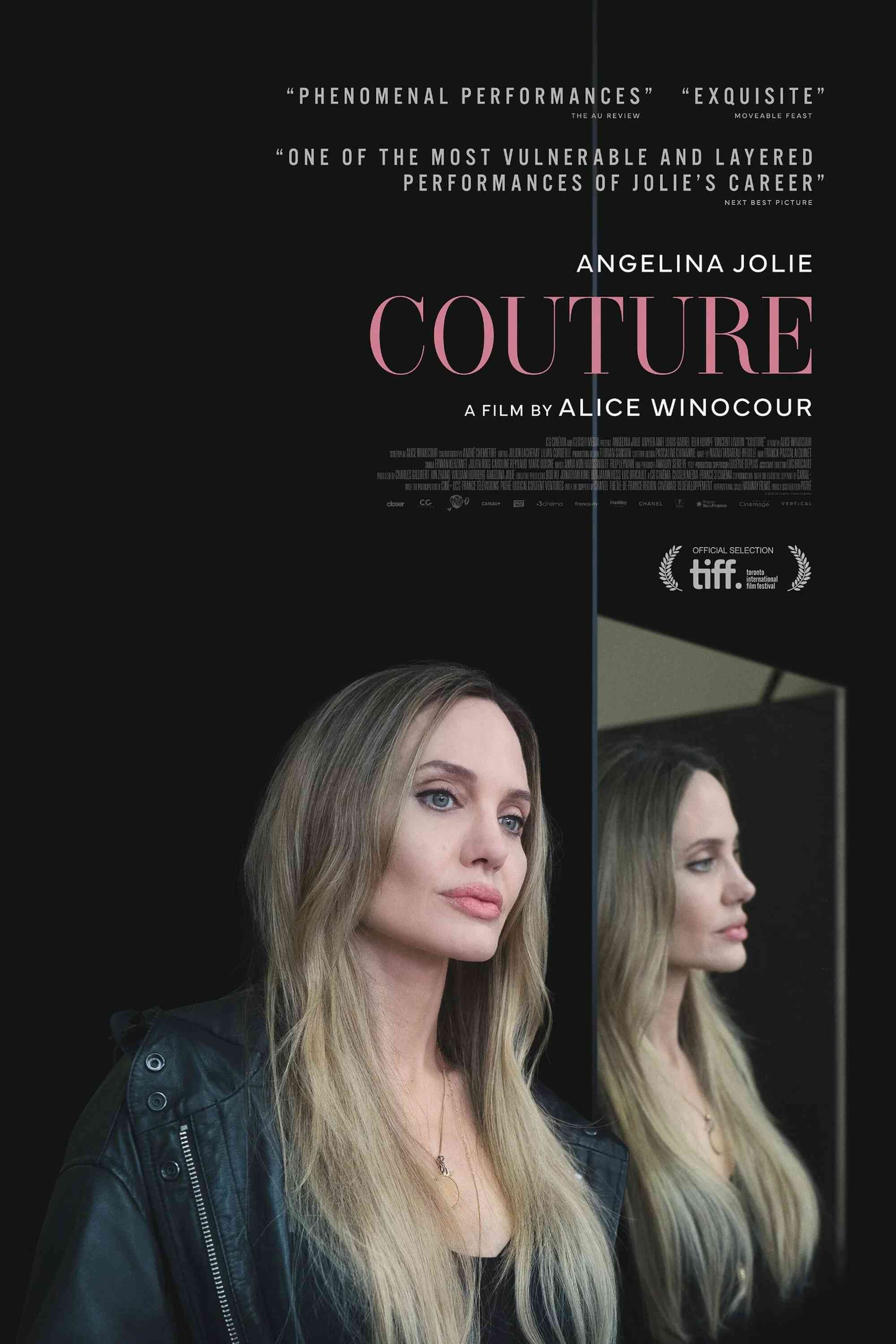 Poster chính thức của phim Phim Tâm Lý "Dưới Lớp Hào Quang" (Couture - 2026), với sự tham gia của diễn viên Angelina Jolie và Anyier Anei.