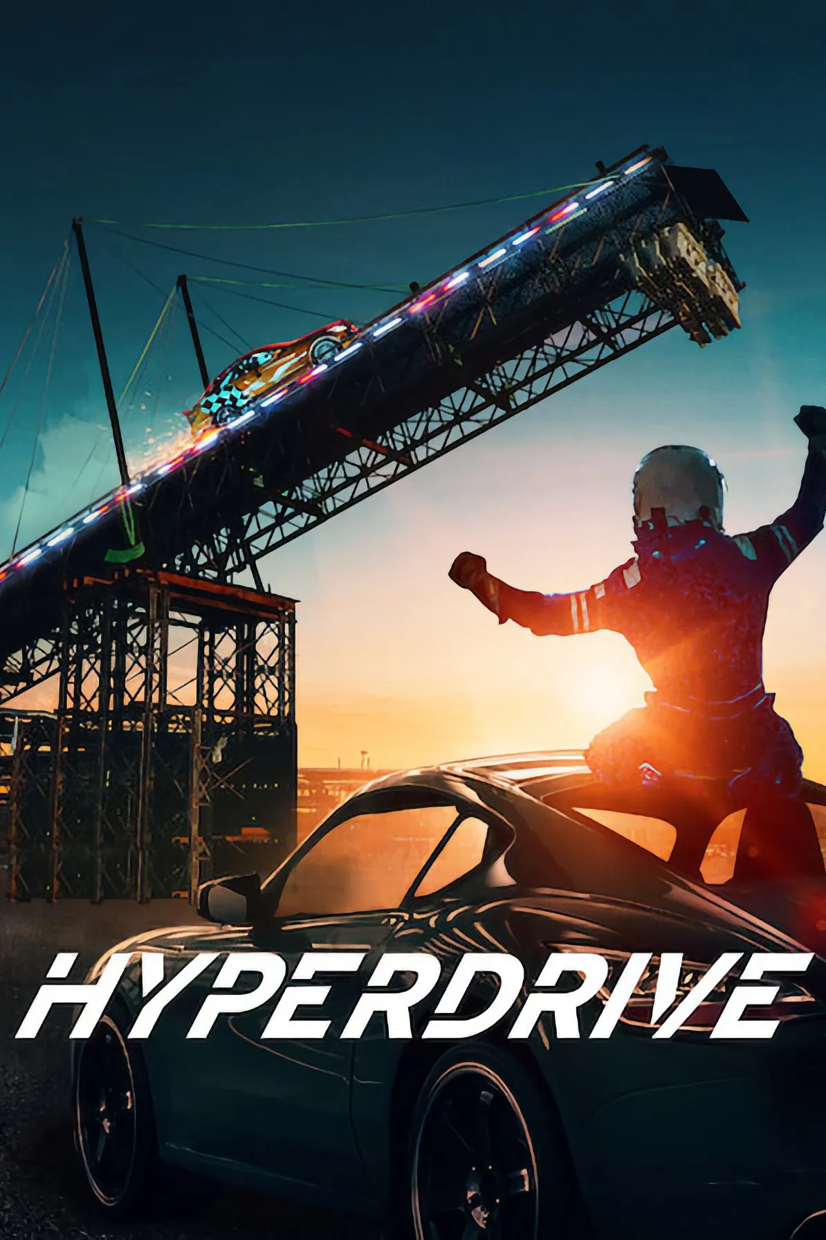 Poster chính thức của phim Truyền Hình Thực Tế "Đường đua vĩ đại" (Hyperdrive - 2019), với sự tham gia của diễn viên Lindsay Czarniak và Rutledge Wood.