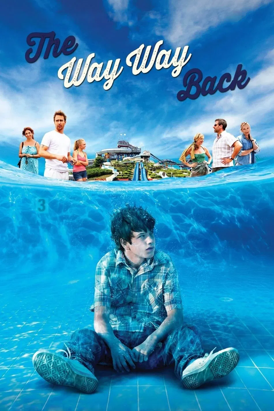 Poster chính thức của phim Phim Hài, Phim Tâm Lý "Đường Về" (The Way Way Back - 2013), với sự tham gia của diễn viên Liam James và Steve Carell.