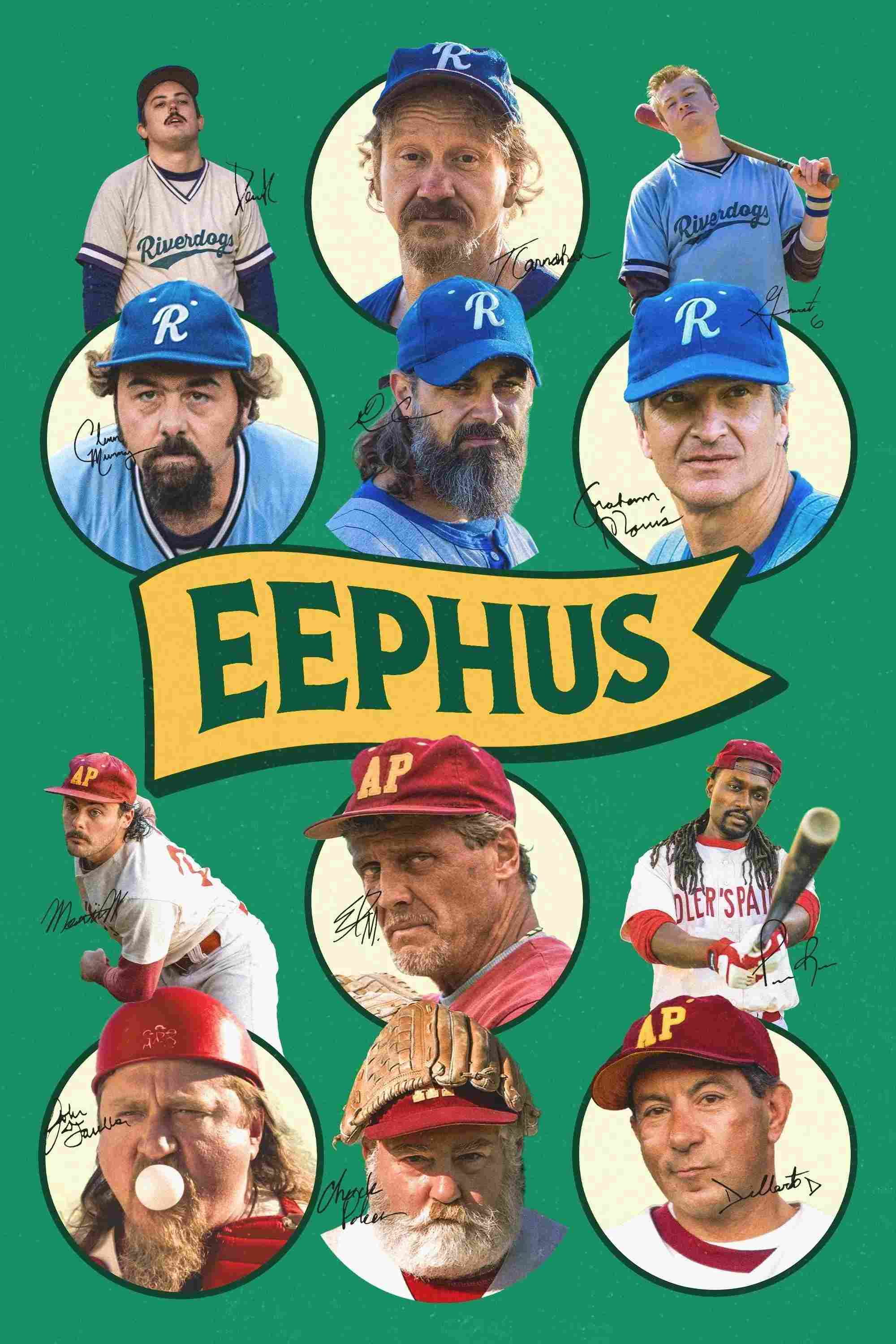Poster chính thức của phim Phim Tâm Lý, Phim Hài "Eephus" (Eephus - 2025), với sự tham gia của diễn viên Keith William Richards và Stephen Radochia.