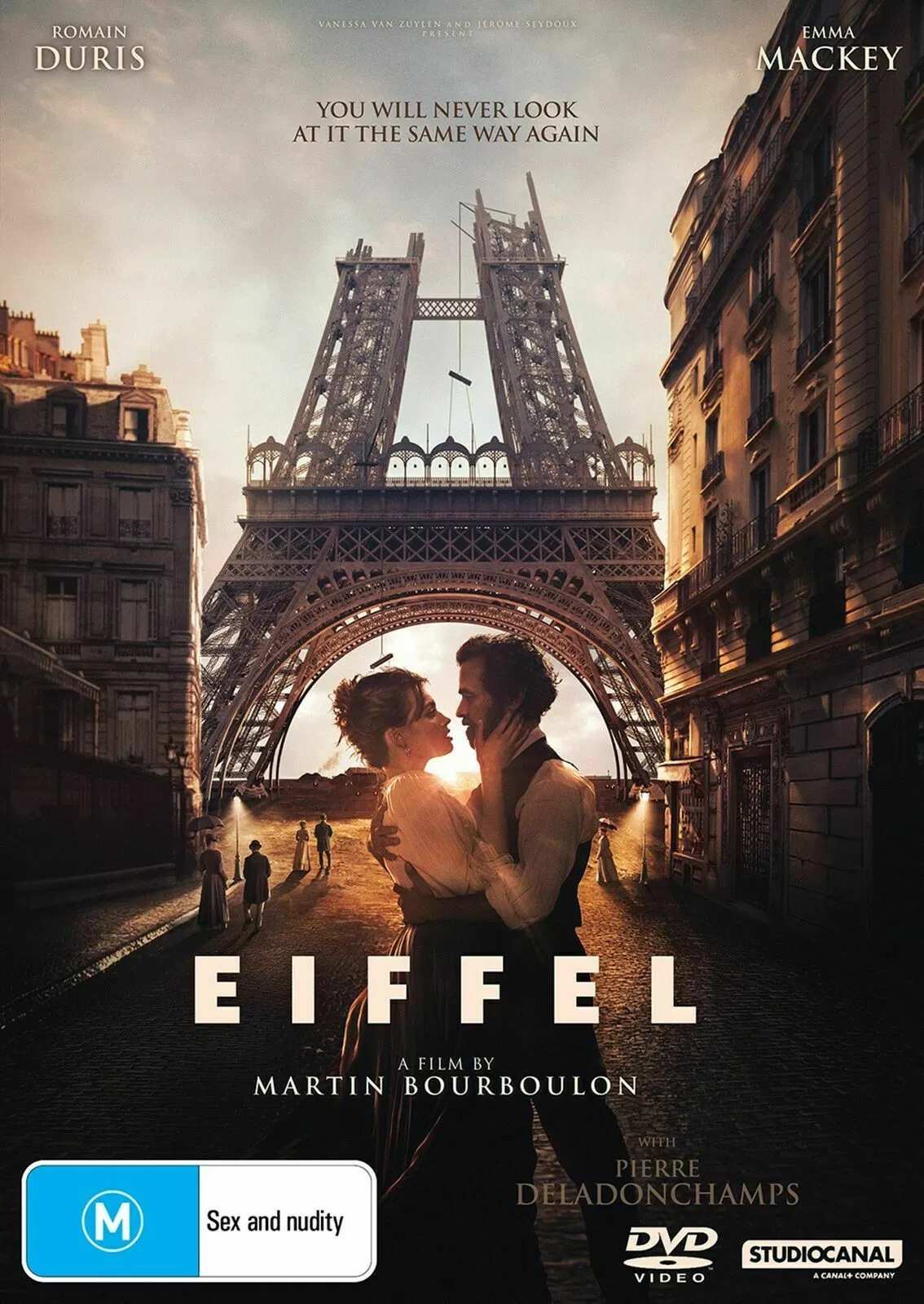 Poster chính thức của phim Phim Tình Cảm, Phim Tâm Lý "Eiffel" (Eiffel - 2021), với sự tham gia của diễn viên Romain Duris và Emma Mackey.