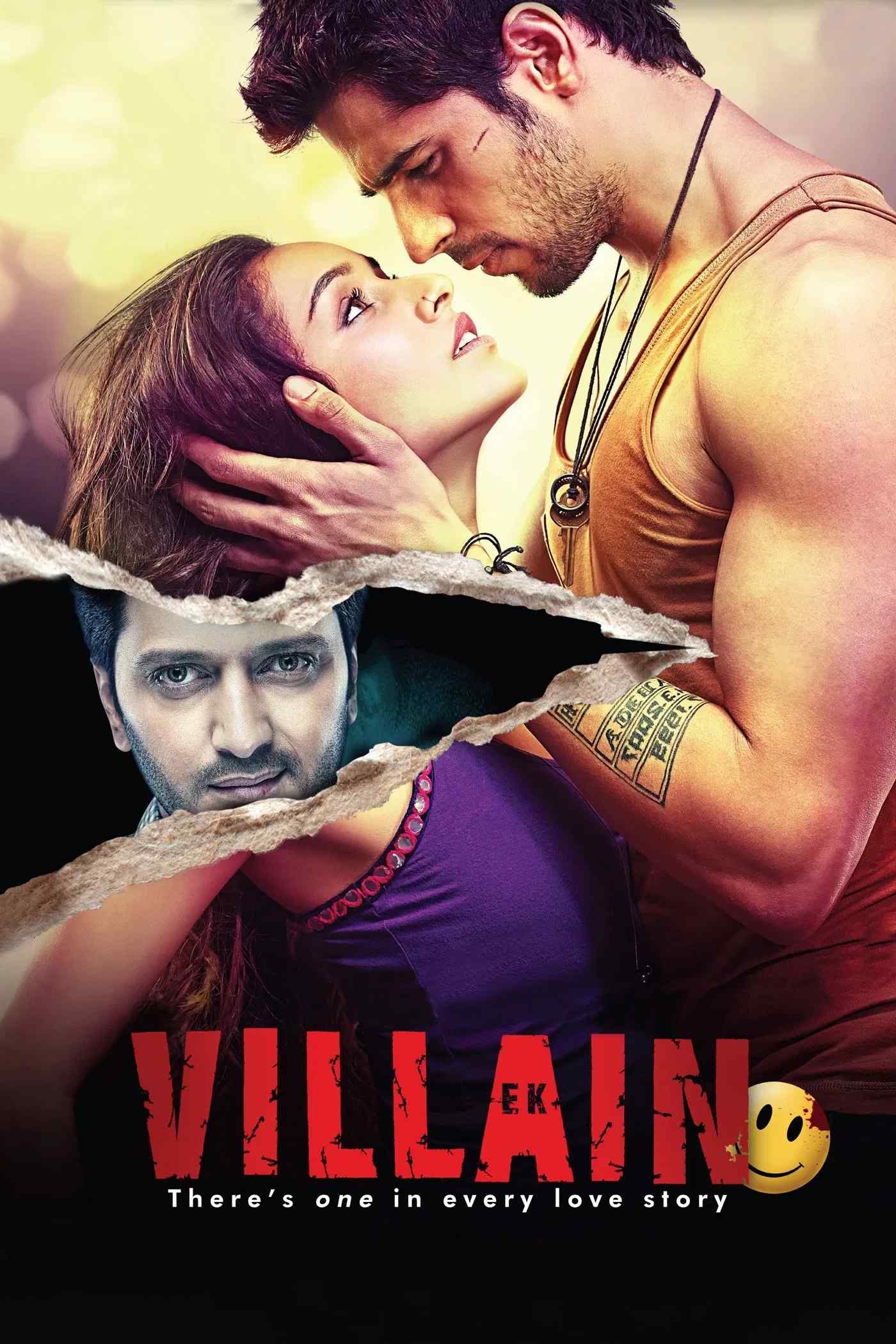Poster chính thức của phim Phim Tình Cảm, Phim Hành Động "Ek Villain" (Ek Villain - 2014), với sự tham gia của diễn viên Sidharth Malhotra và Shraddha Kapoor.