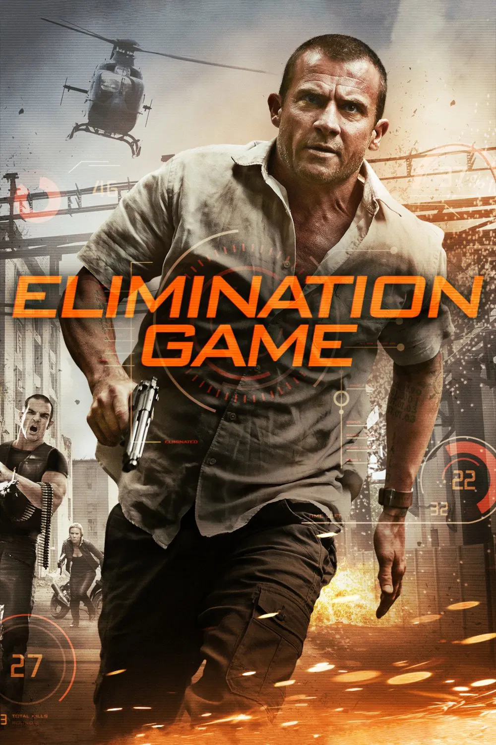 Poster chính thức của phim Phim Hành Động "Elimination Game" (Elimination Game - 2014), với sự tham gia của diễn viên Dominic Purcell và Viva Bianca.
