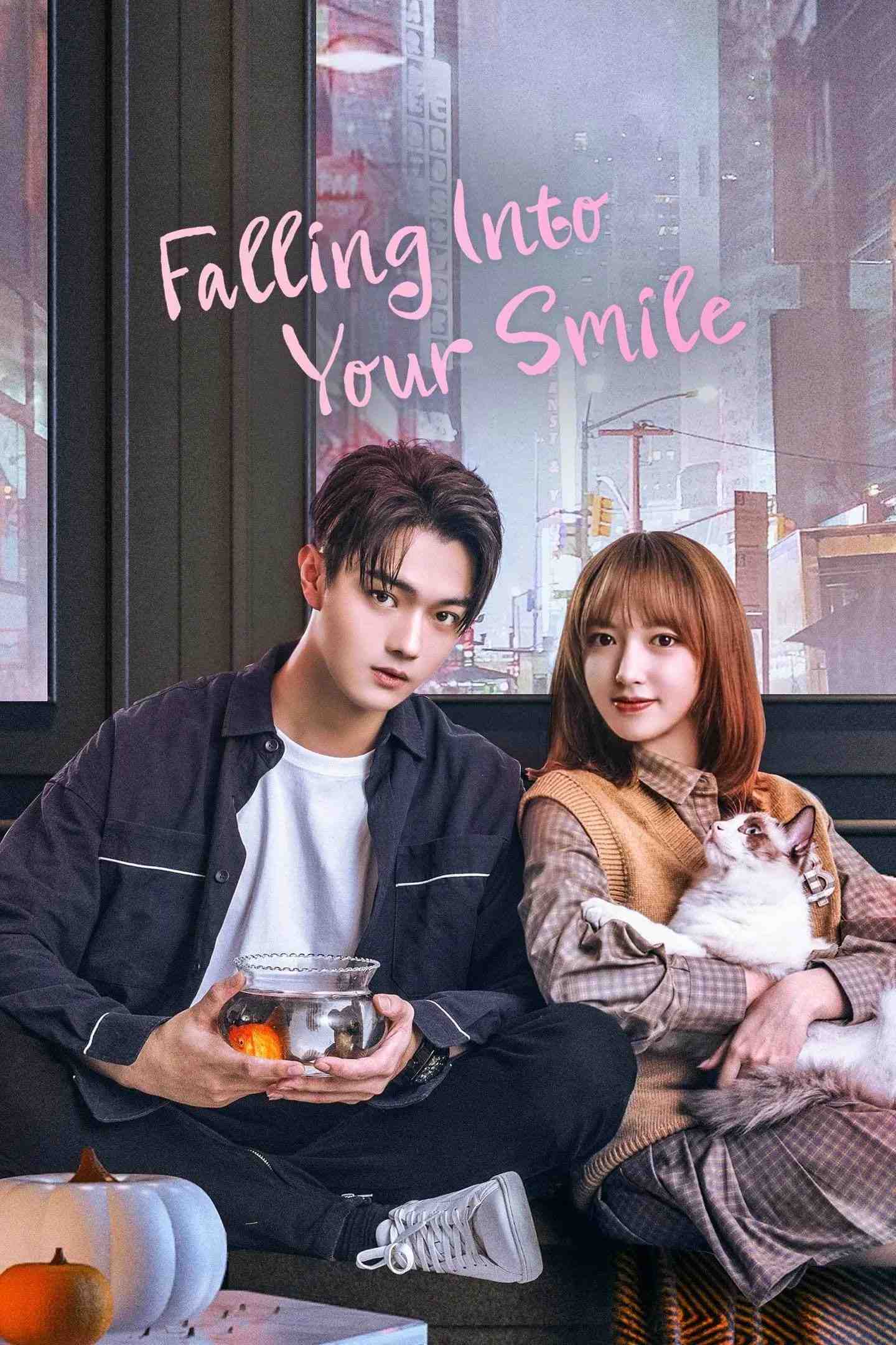 Poster chính thức của phim Phim Hài, Phim Tâm Lý "Em Đẹp Nhất Là Khi Mỉm Cười" (Falling Into Your Smile - 2021), với sự tham gia của diễn viên Hứa Khải và Trình Tiêu.