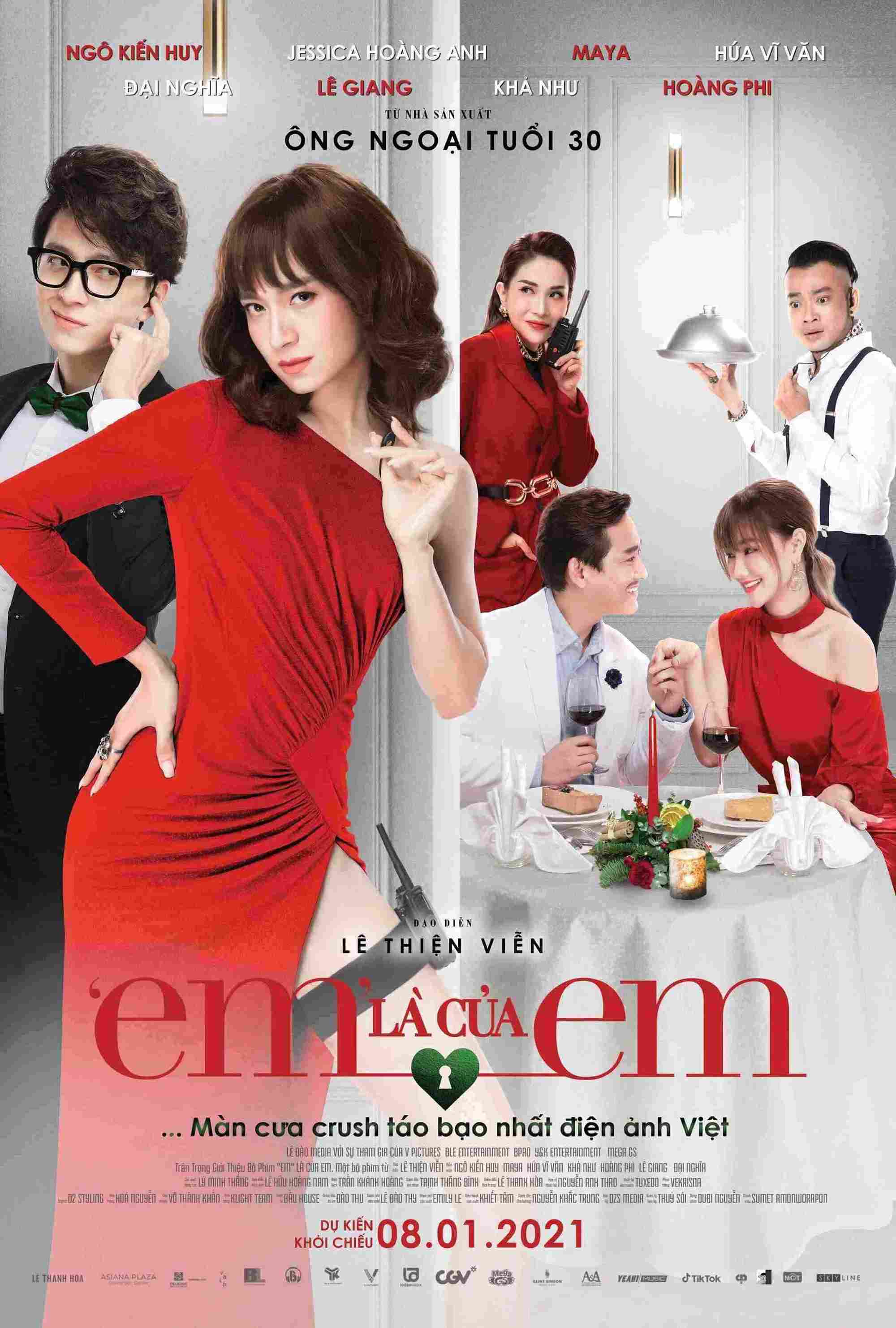 Poster chính thức của phim Phim Hài, Phim Tình Cảm "Em Là Của Em" (I Am Mine - 2021), với sự tham gia của diễn viên Ngô Kiến Huy và Khả Như.