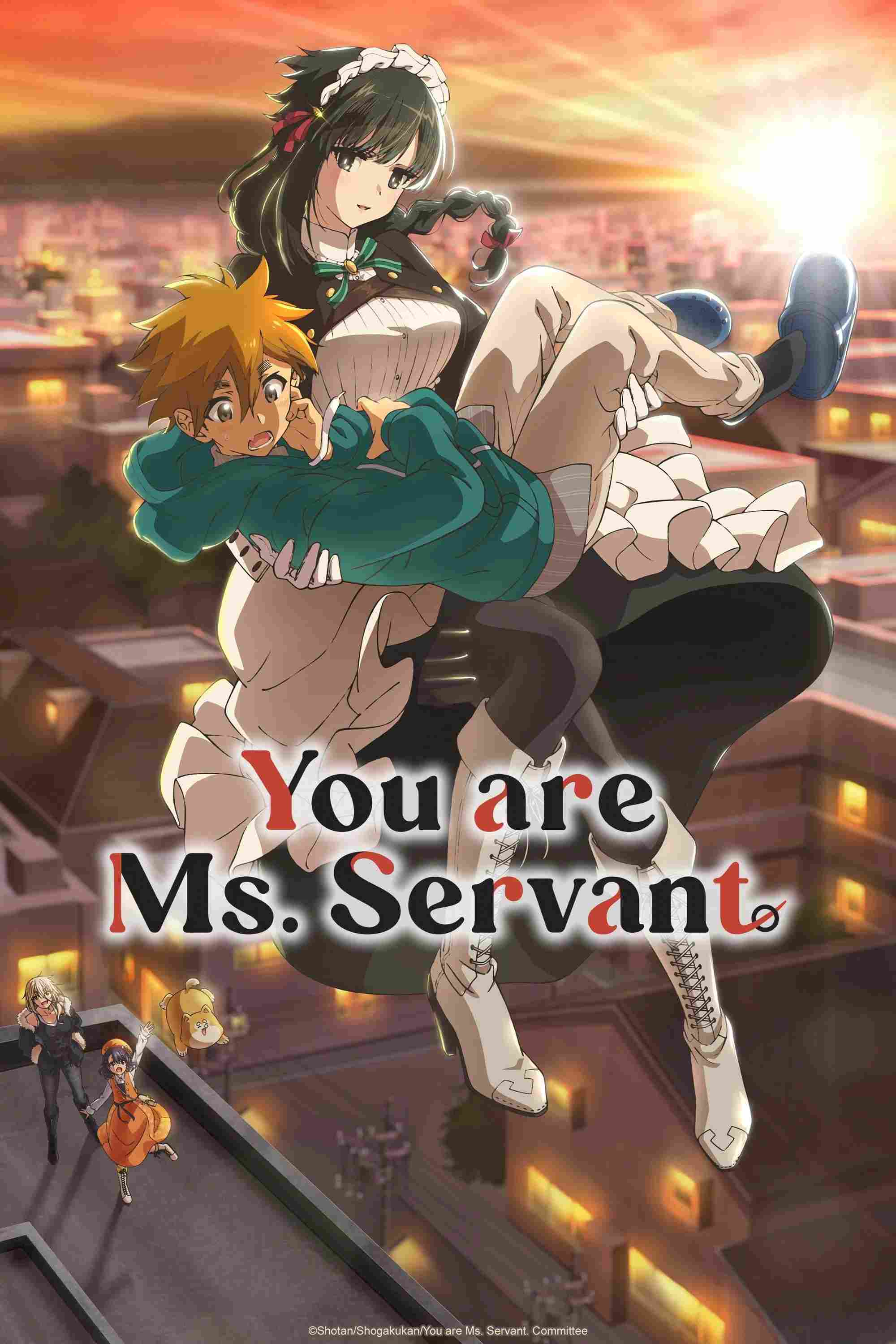 Poster chính thức của phim Phim Hoạt Hình, Phim Hài "Em Là Nàng Hầu Gái" (You are Ms. Servant - 2024), với sự tham gia của diễn viên Toshiki Kumagai và Reina Ueda.