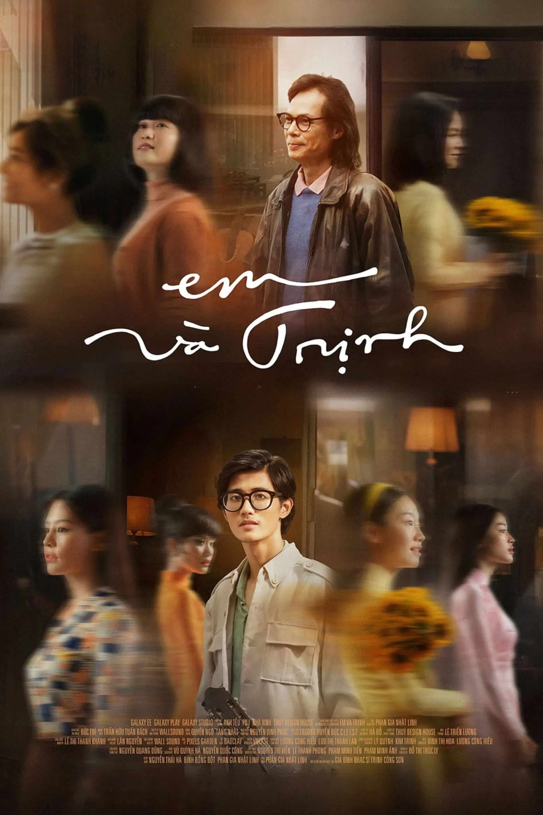 Poster chính thức của phim Phim Tình Cảm, Phim Ca Nhạc "Em và Trịnh" (You and Trinh - 2024), với sự tham gia của diễn viên Lương Anh Vũ và Phạm Nguyễn Lan Thy.