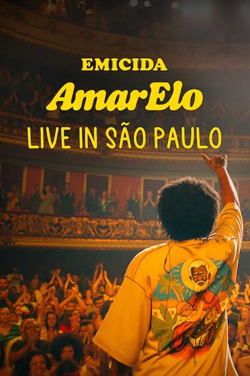 Poster chính thức của phim Phim Ca Nhạc, Phim Tài Liệu "Emicida: Trực tiếp tại Sao Paulo" (Emicida: AmarElo – Ao Vivo - 2021), với sự tham gia của diễn viên Emicida và Pabllo Vittar.