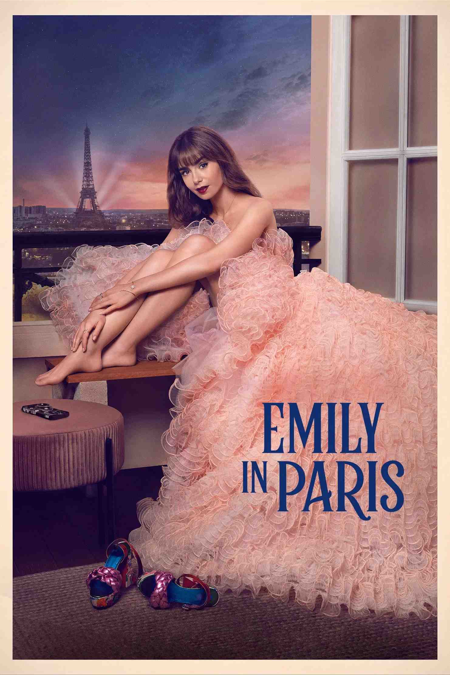 Poster chính thức của phim Phim Tâm Lý, Phim Hài "Emily Ở Paris (Phần 2)" (Emily in Paris - 2020), với sự tham gia của diễn viên Lily Collins và Philippine Leroy-Beaulieu.